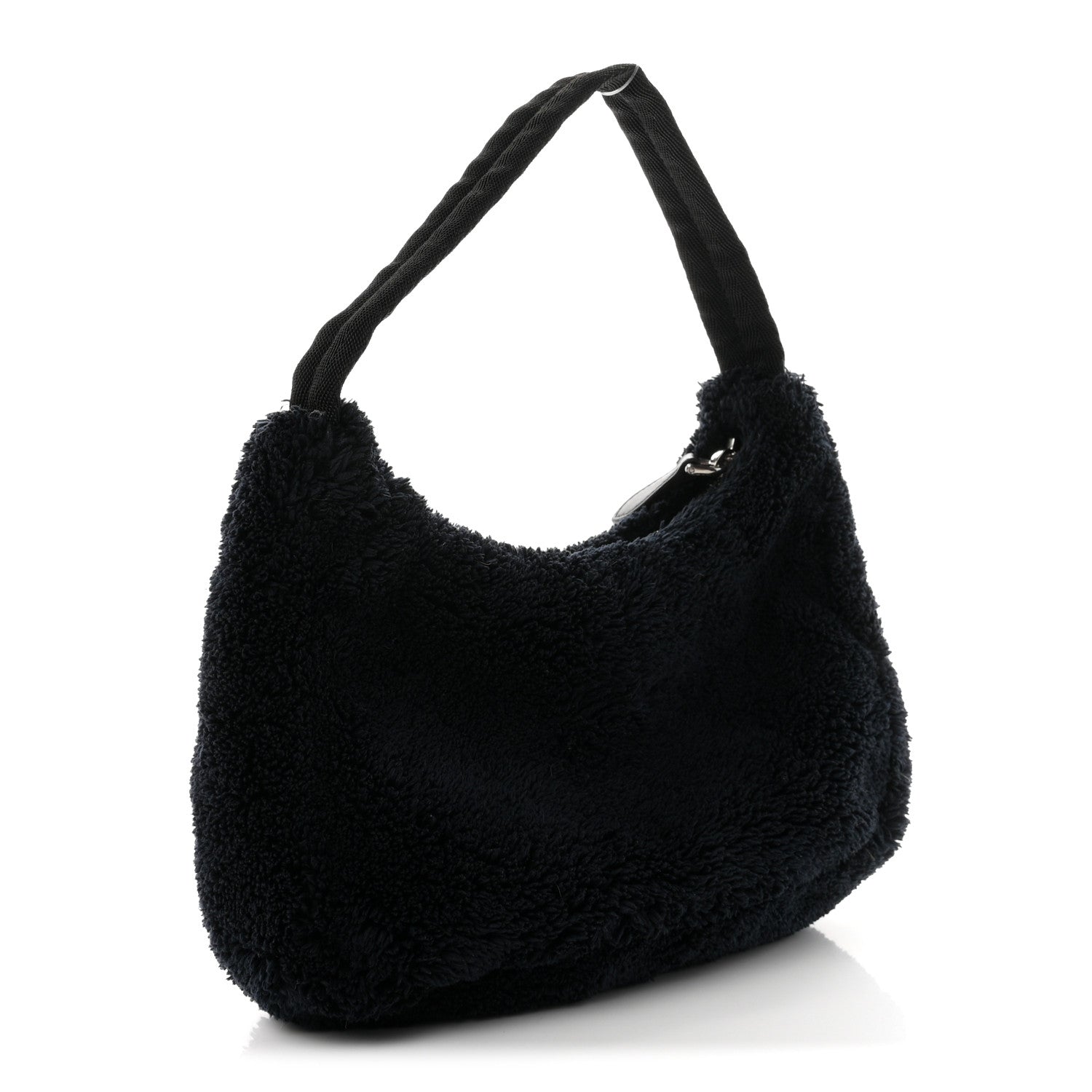 Terry Cloth Mini Re-Edition 2000 Bag Black White - 图片 2