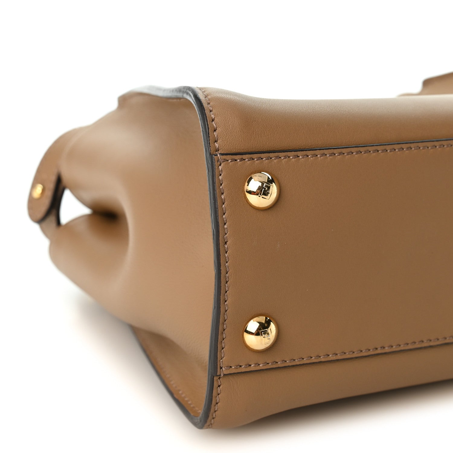Vitello Seta Fabric Jacquard FF 1974 Mini Peekaboo Iconic Satchel Sand Tobacco Moro - Image 8