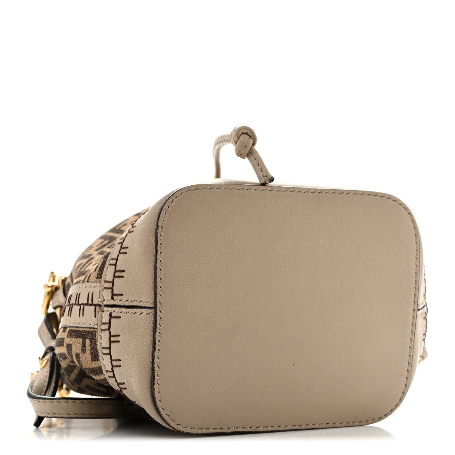 Suede Vitello Grace F is Fendi Micro FF Mini Mon Tresor Bucket Bag Nude Spring Maya - Image 4