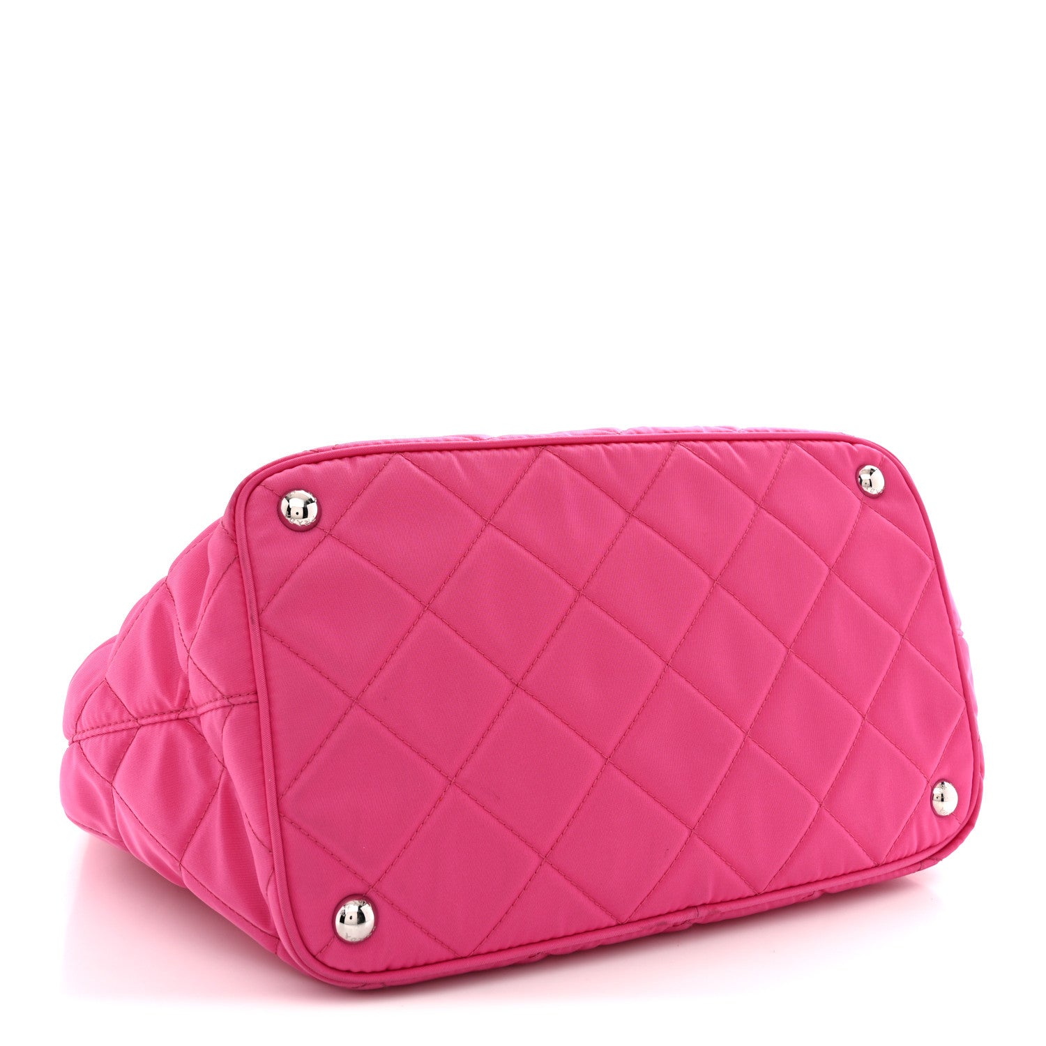 Tessuto Nylon Quilted Shopping Tote Fuxia - Image 4