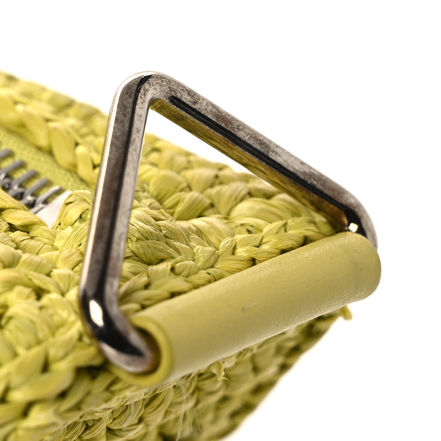 Yarn Raffia Effect Crochet Triangle Shoulder Bag Giallo - Image 11