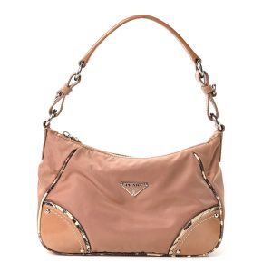 Tessuto Vernice Shoulder Bag Cipria