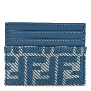 Vitello Soft Denim Bi-Color FF 1974 Card Holder Blue