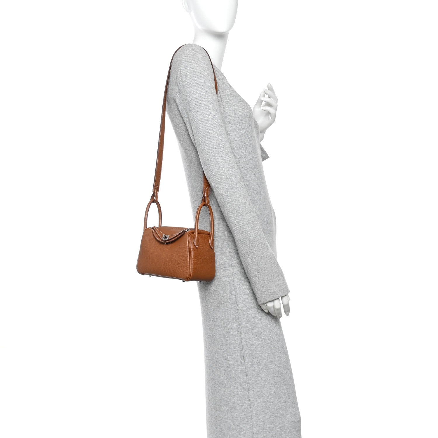 Taurillon Clemence Mini Lindy 20 Gold - Image 2