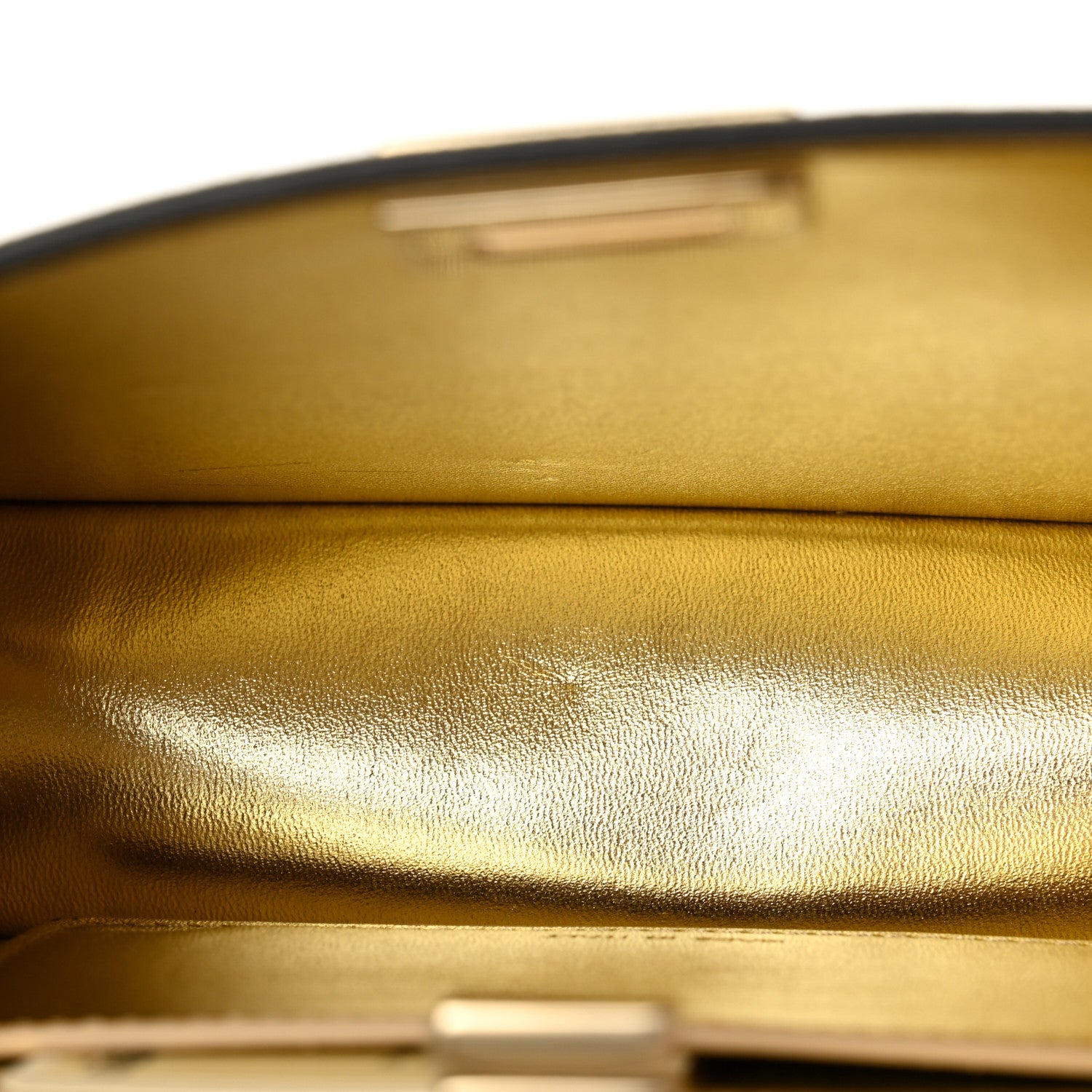 Crystal Vitello Laminato FF Petite Peekaboo I SEE U Satchel Crystal Platinum Light Gold - Image 5