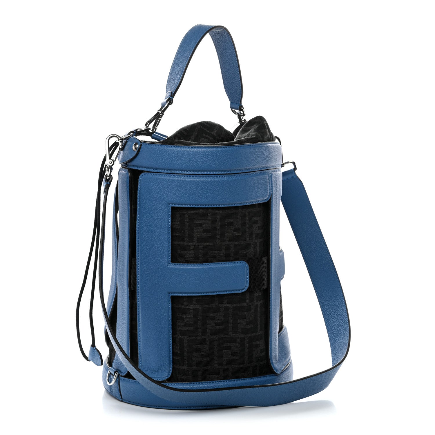 Jacquard Vitello Logo Bucket Bag Fiordaliso - Image 3