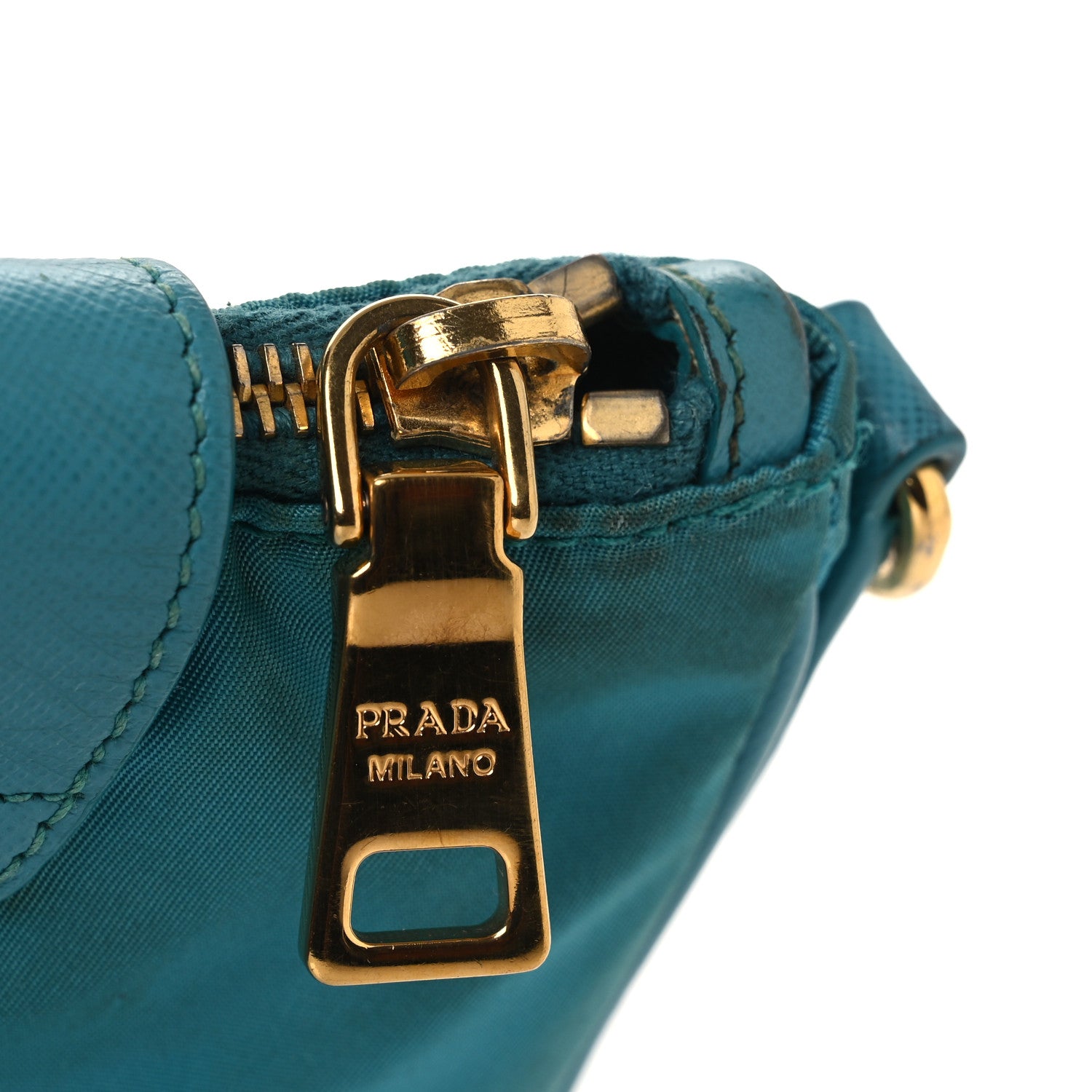 Tessuto Nylon Saffiano Crossbody Bag Turchese - Image 12
