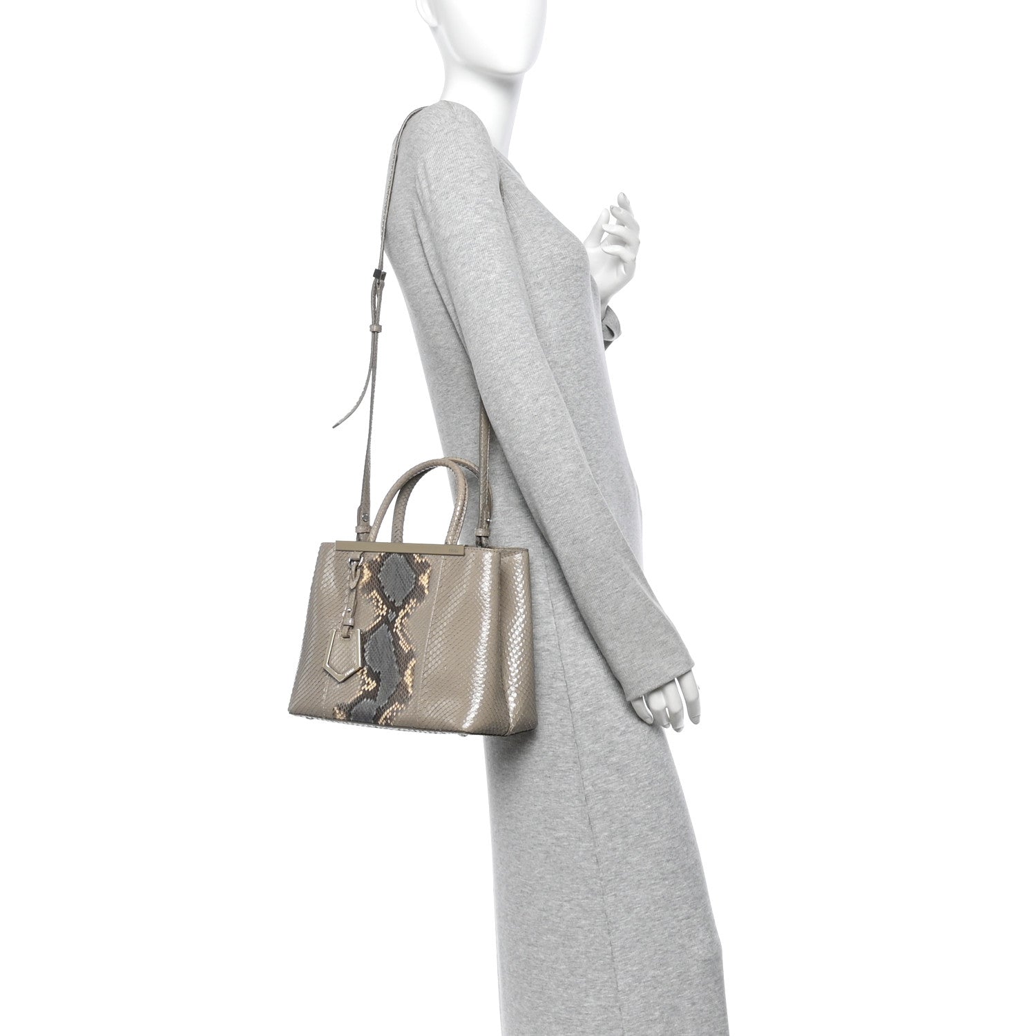 Snakeskin Petite 2Jours Tote Beige Multicolor - Image 2