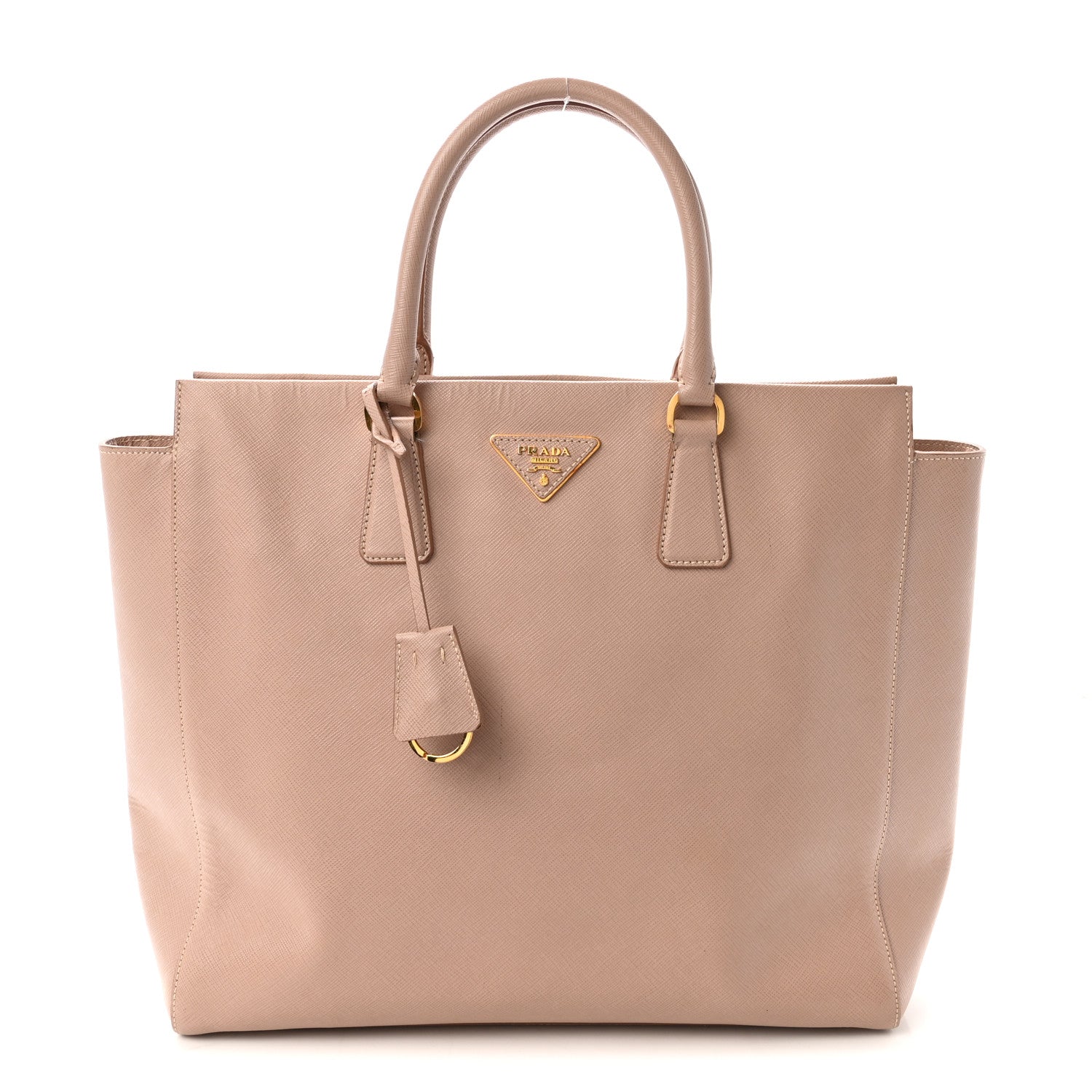 Saffiano Soft Calfskin Double Handle Satchel Cipria