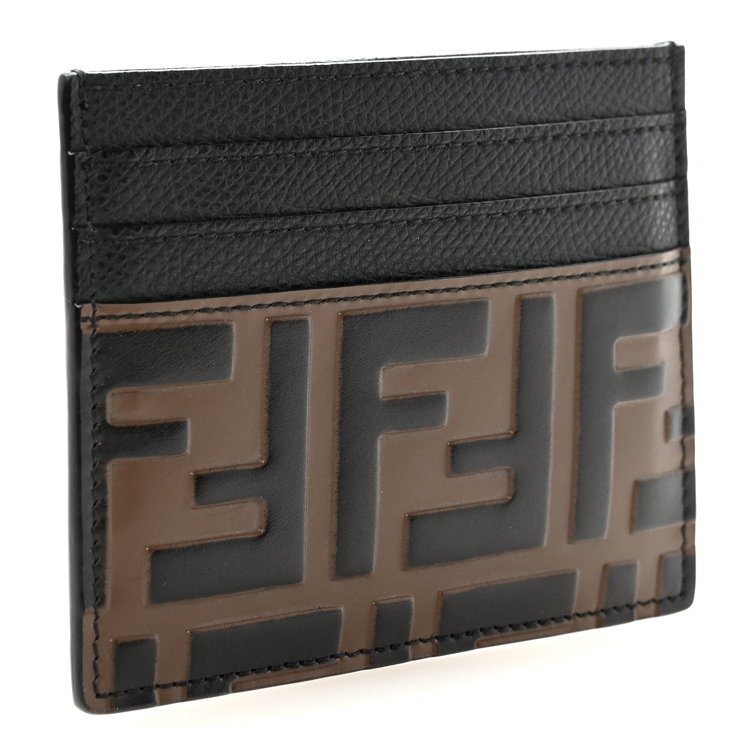 Vitello Cruise Bi-Color FF 1974 Embossed Card Holder Maya Black - Image 3