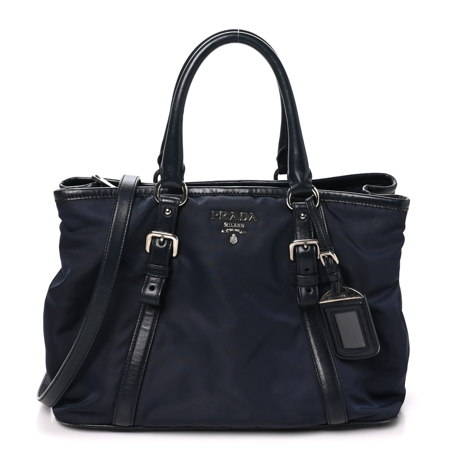 Tessuto Nylon Soft Calf Small Tote Blue