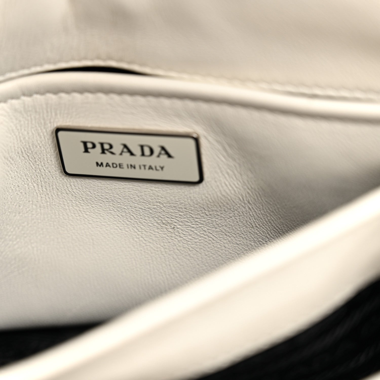 Nappa Triangle Stitched Small Spectrum Bag White - Image 13