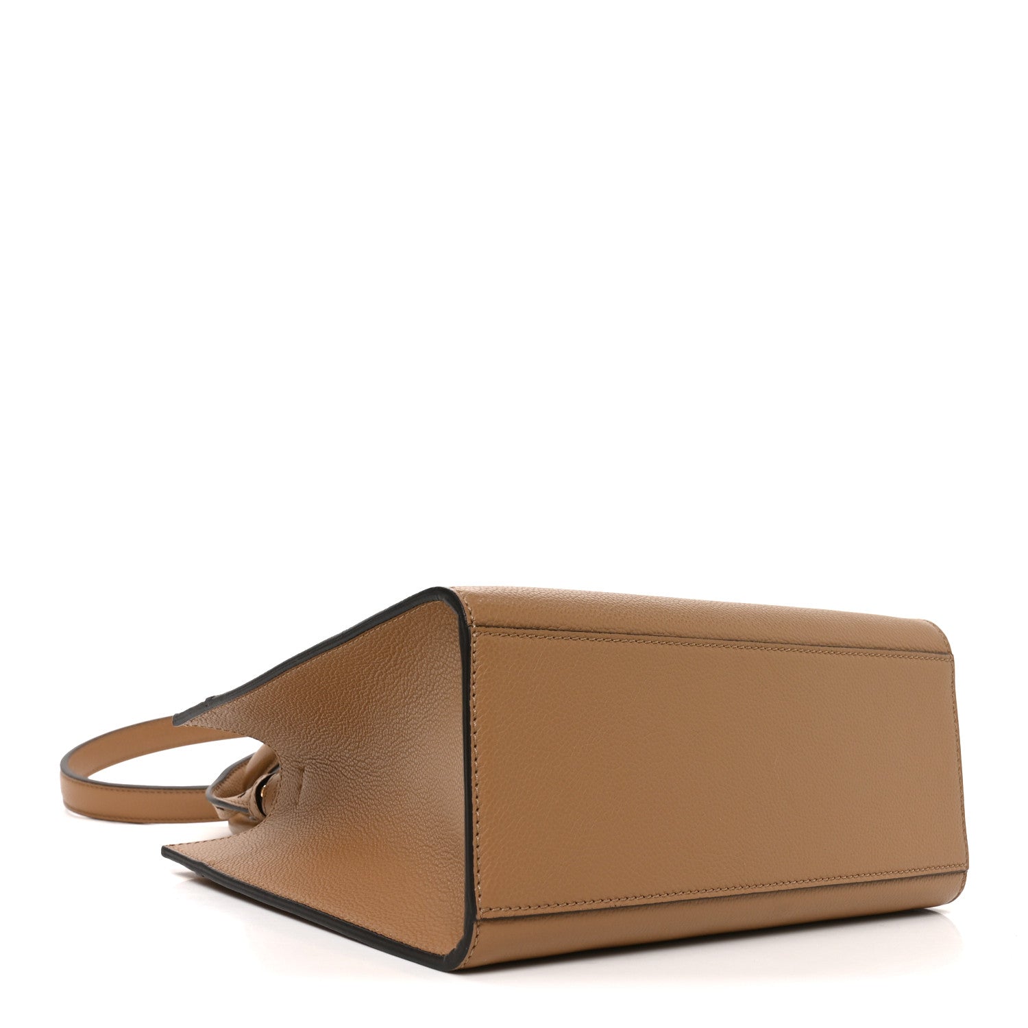 Vitello Santa Barbara Woven Logo Small Fendi Sunshine Shopper Tote Cappucino Cappucino - Image 4