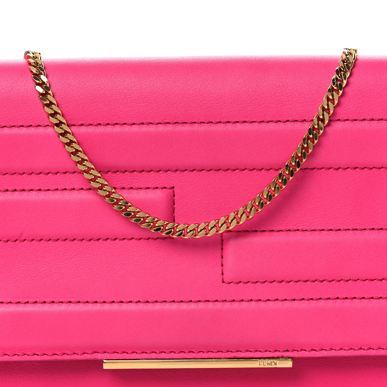 Vitello Flamingo Tube Wallet on Chain Fuchsia - Image 8