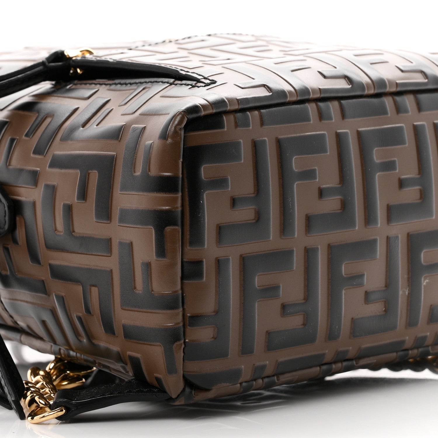 Vitello Bi-Color FF 1974 Embossed Mini Backpack Maya Black - Image 9