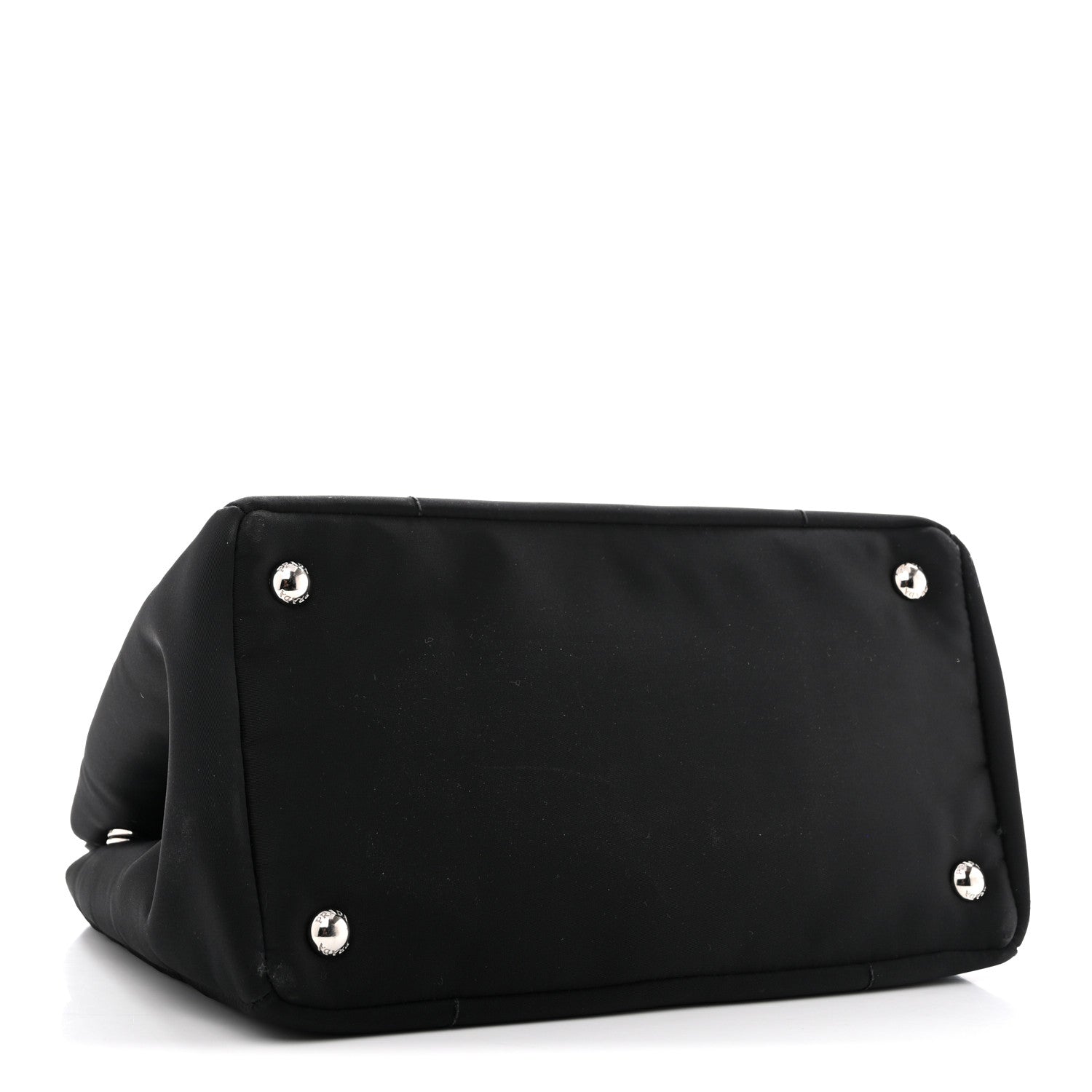 Tessuto Nylon Nappa Zip Pocket Chain Tote Black - Image 4