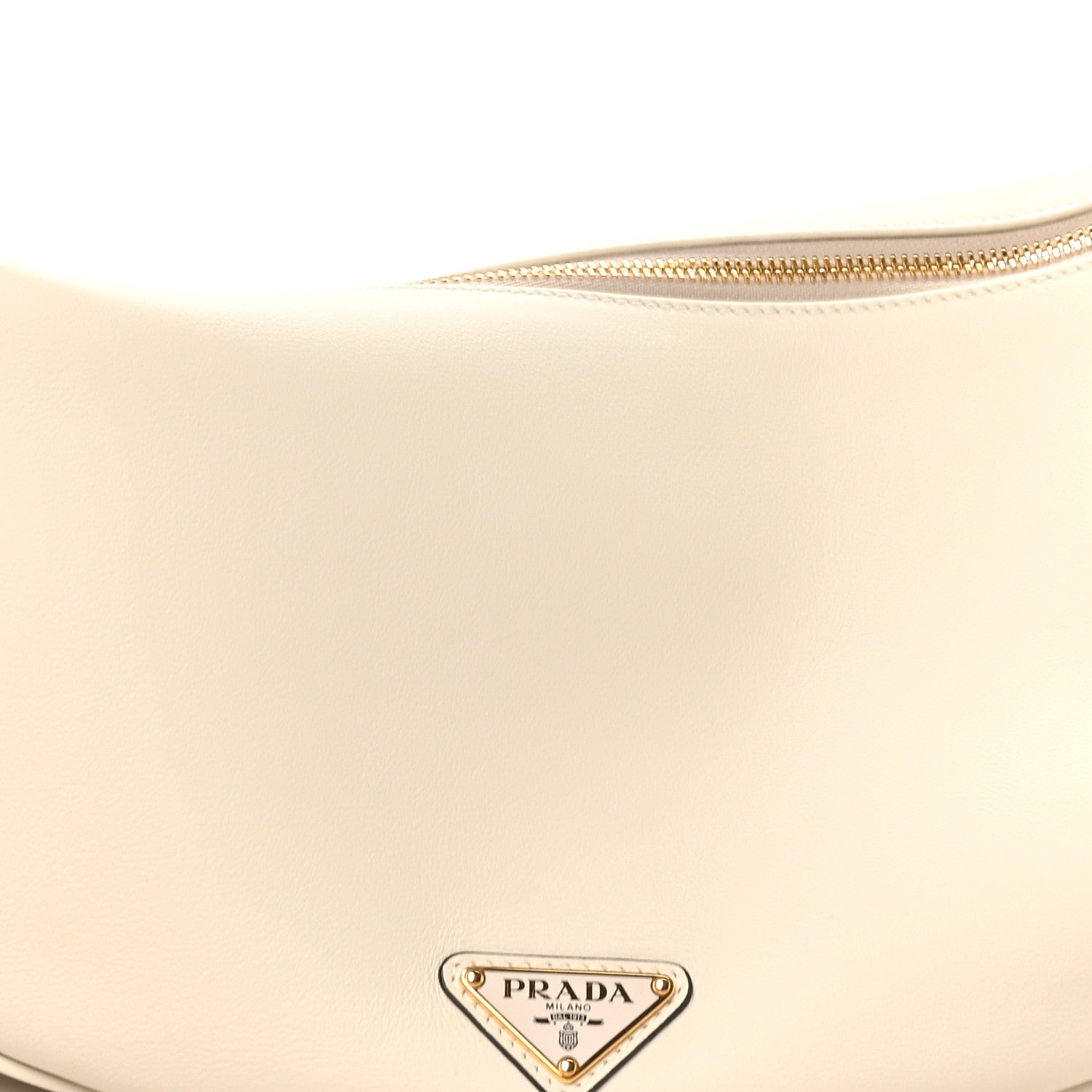 Soft Grain Calfskin Large Demi-Lune Shoulder Bag White - 图片 7