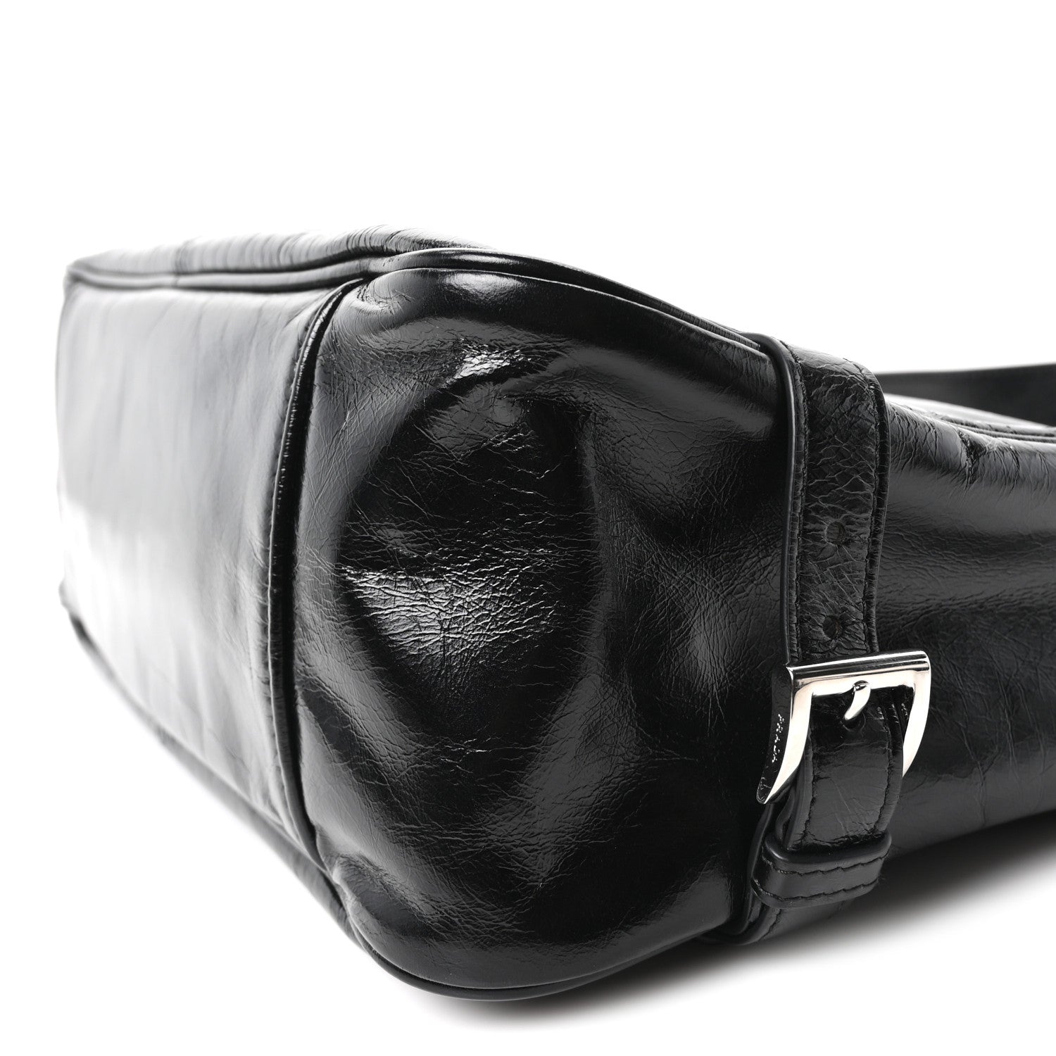 Vitello Shine Shoulder Bag Black - Image 9