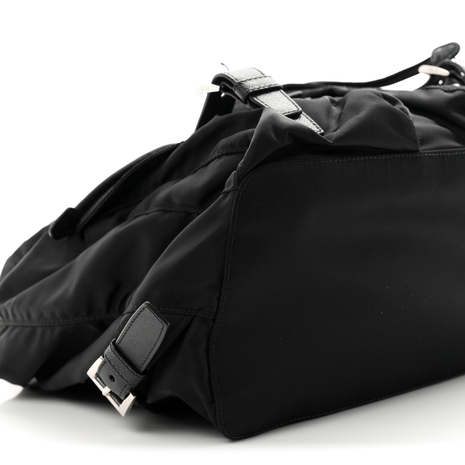 Re-Nylon Saffiano Medium Backpack Black - Image 10
