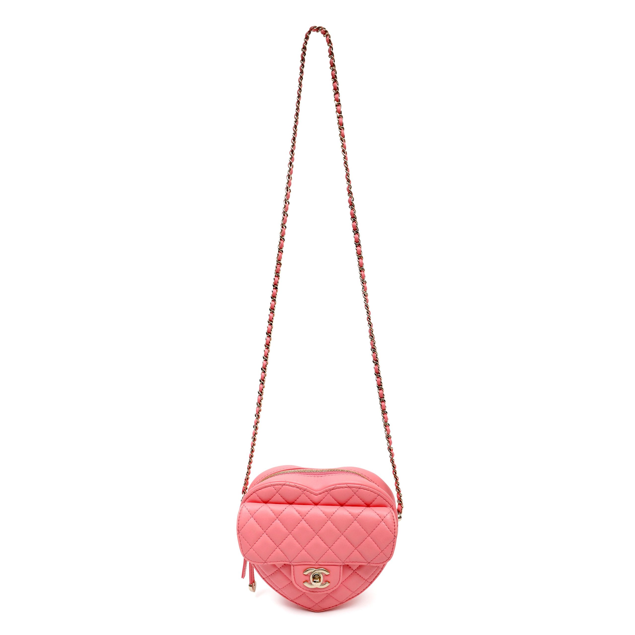 Chanel 2022 CC In Love Large Heart Bag Pink w/Gold Hardware - 图片 2