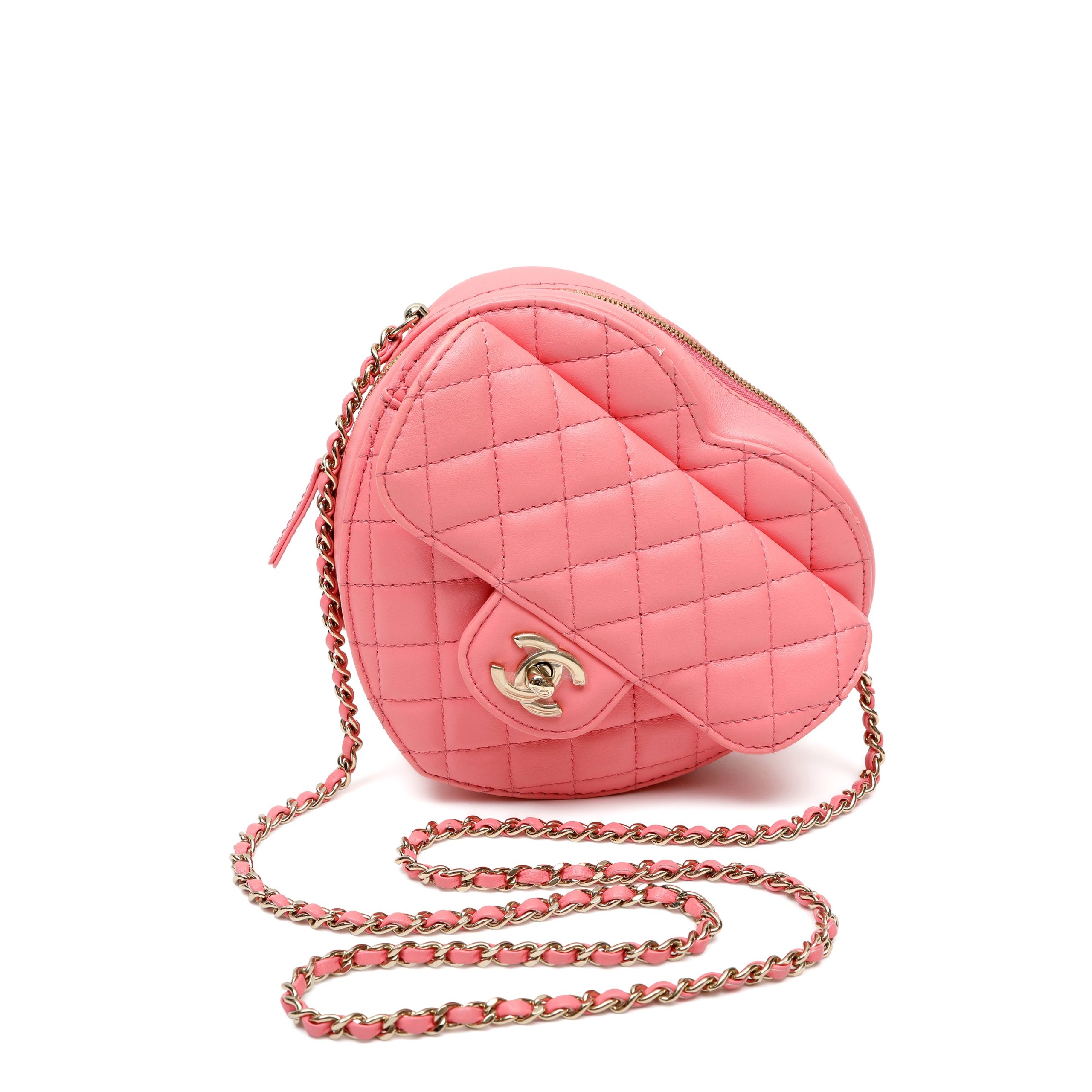 Chanel 2022 CC In Love Large Heart Bag Pink w/Gold Hardware - 图片 3