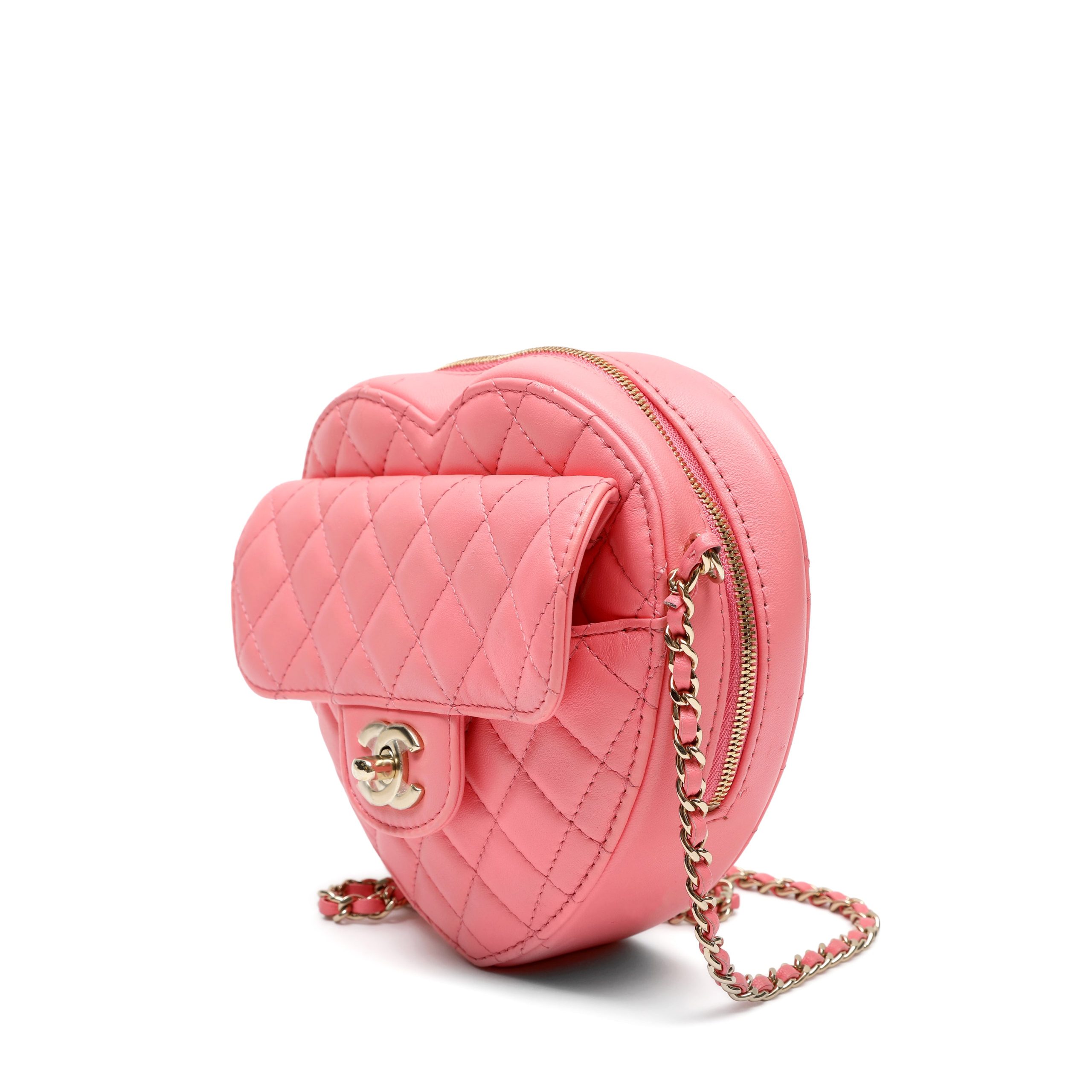 Chanel 2022 CC In Love Large Heart Bag Pink w/Gold Hardware - 图片 5