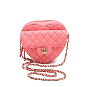 Chanel 2022 CC In Love Large Heart Bag Pink w/Gold Hardware