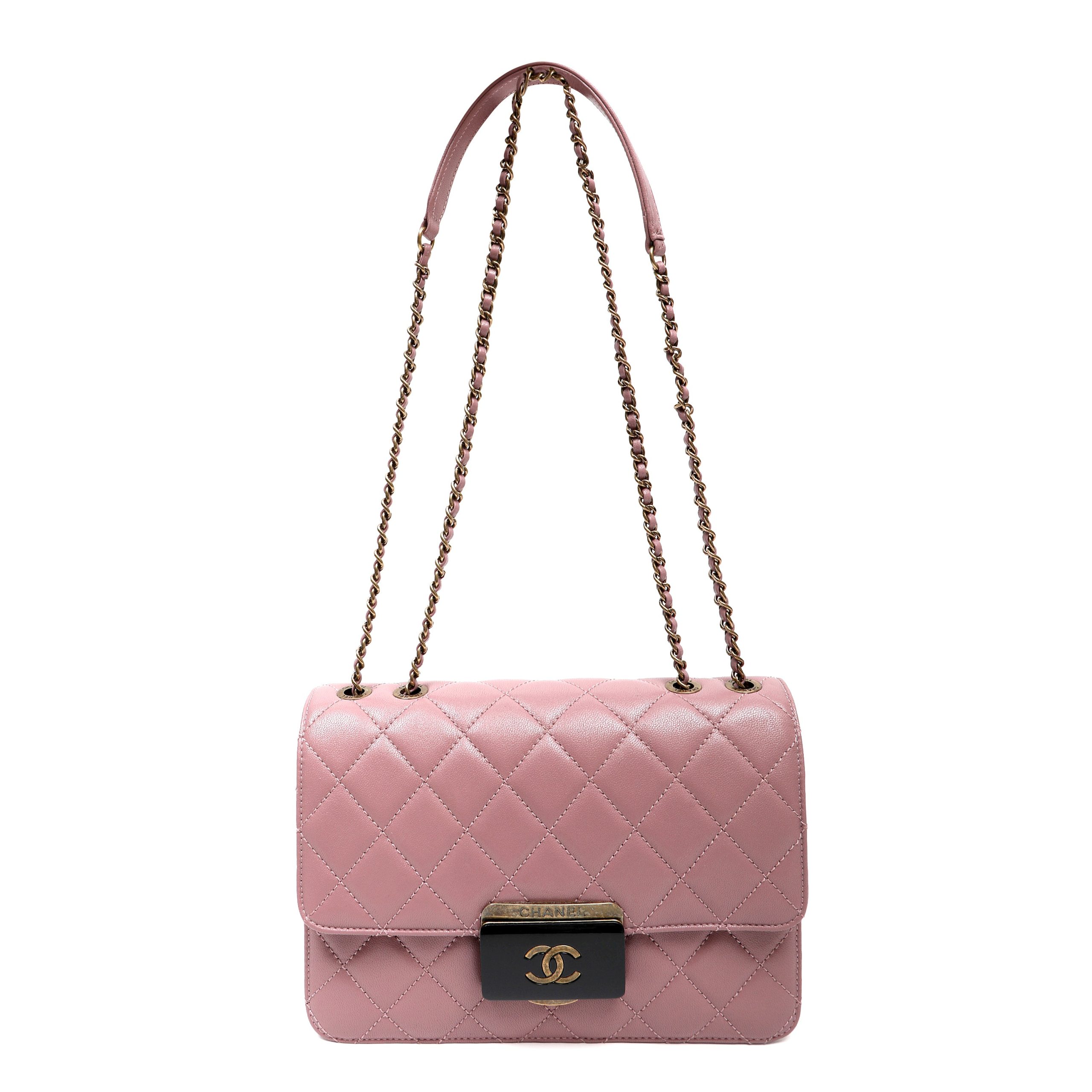 Chanel Small Beauty Lock Flap Bag Pink Quilted Lambskin w/Gold Hardware - 图片 5