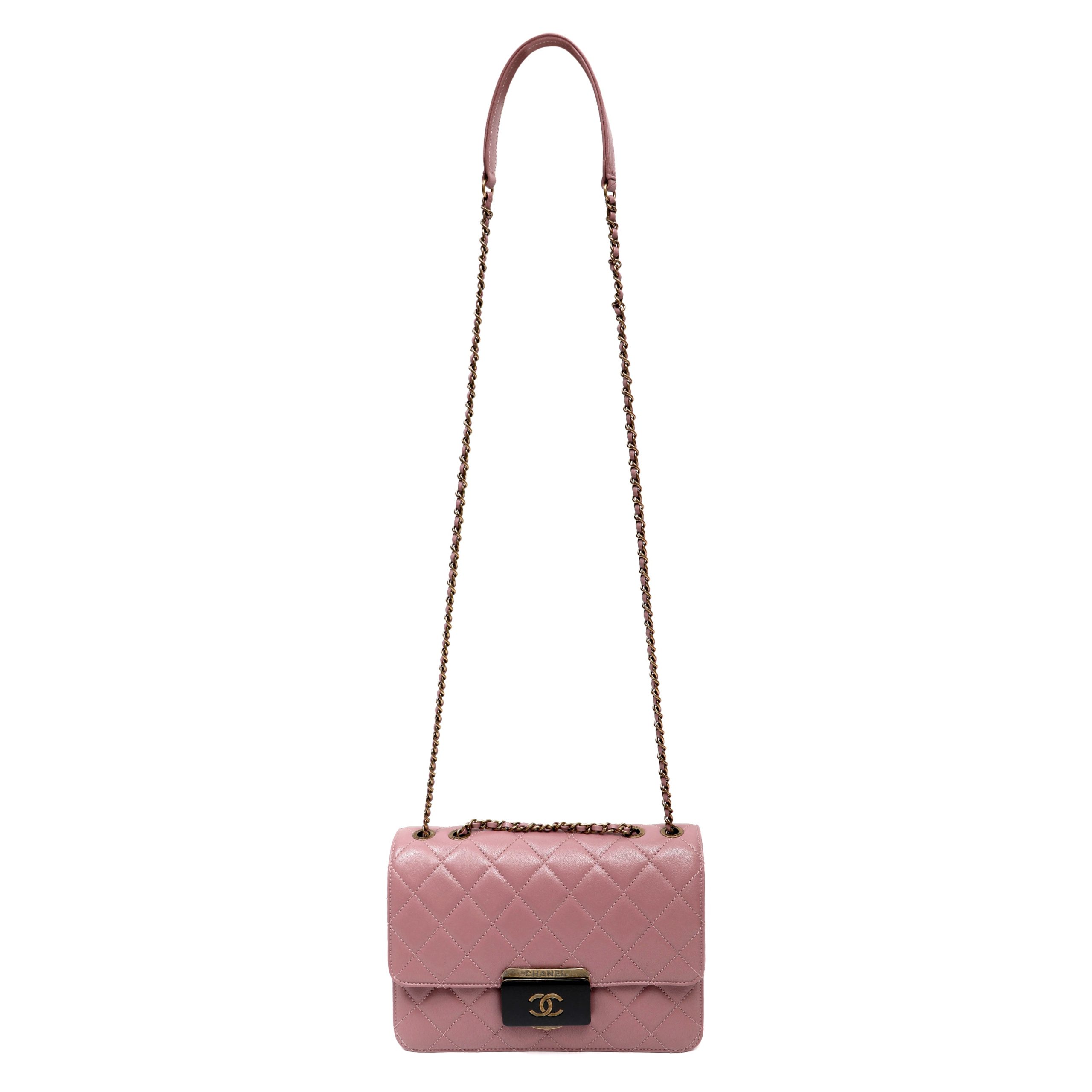 Chanel Small Beauty Lock Flap Bag Pink Quilted Lambskin w/Gold Hardware - 图片 6