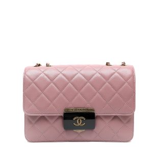 Chanel Small Beauty Lock Flap Bag Pink Quilted Lambskin w/Gold Hardware