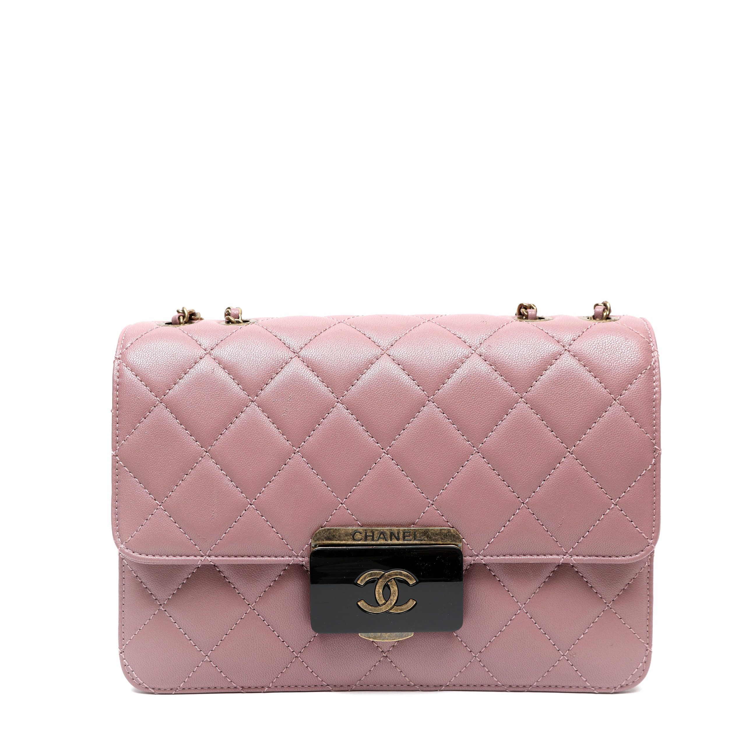 Chanel Small Beauty Lock Flap Bag Pink Quilted Lambskin w/Gold Hardware