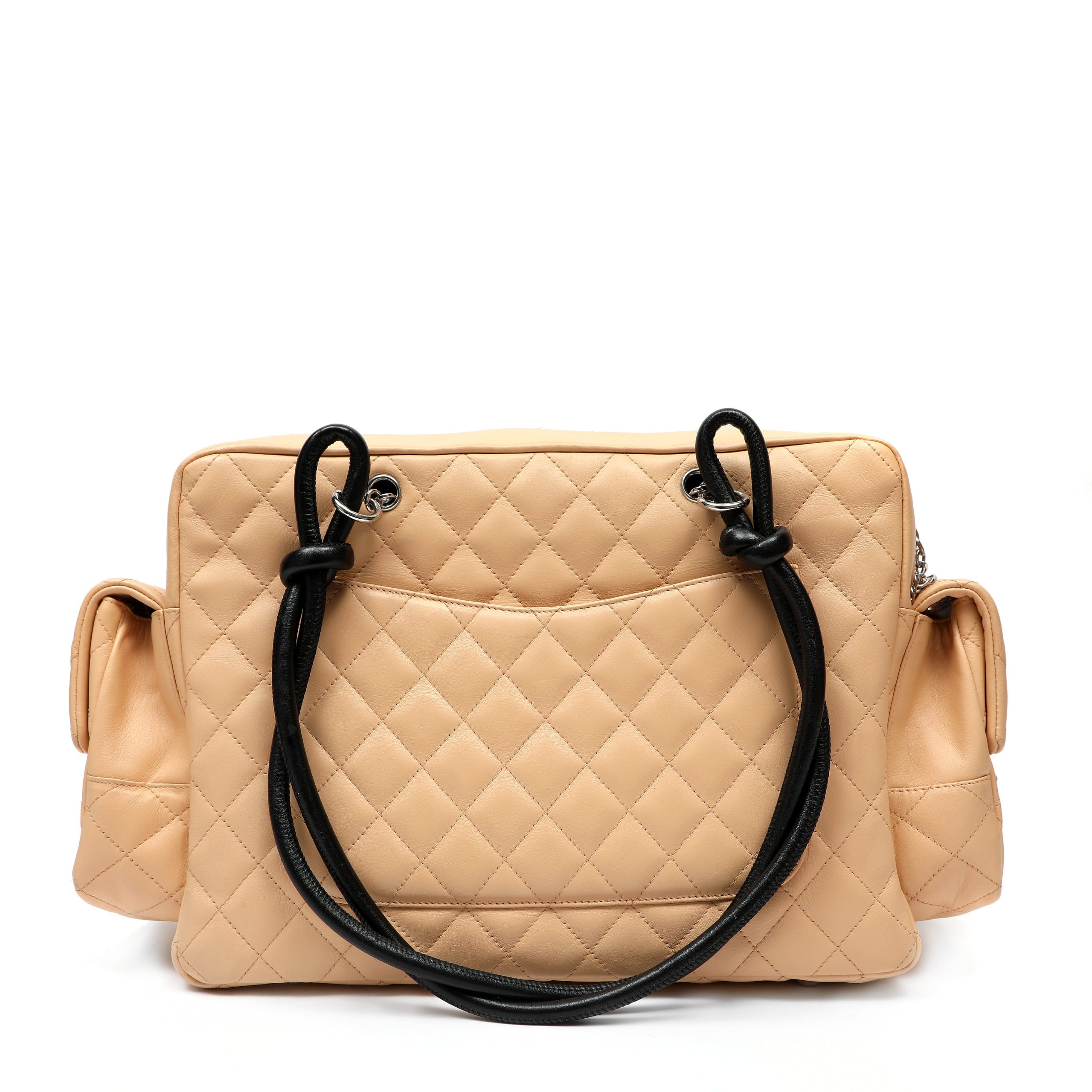 Chanel Cambon Reporter Bag Beige Quilted Leather w/CC Logo Silver Hardware - 图片 3