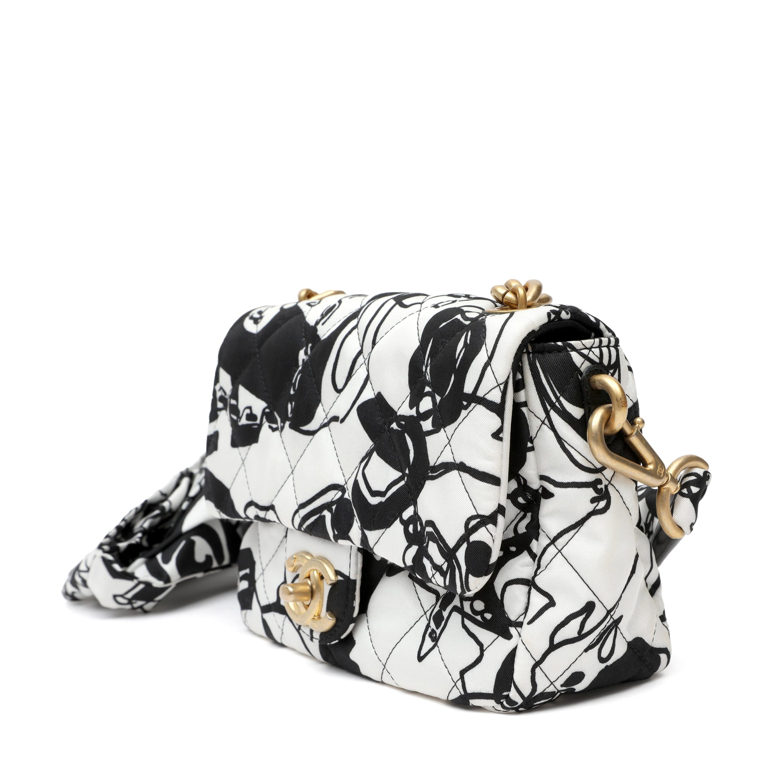 Chanel Classic Single Flap Canvas Printed Deer Coco w/Gold Hardware - 图片 2
