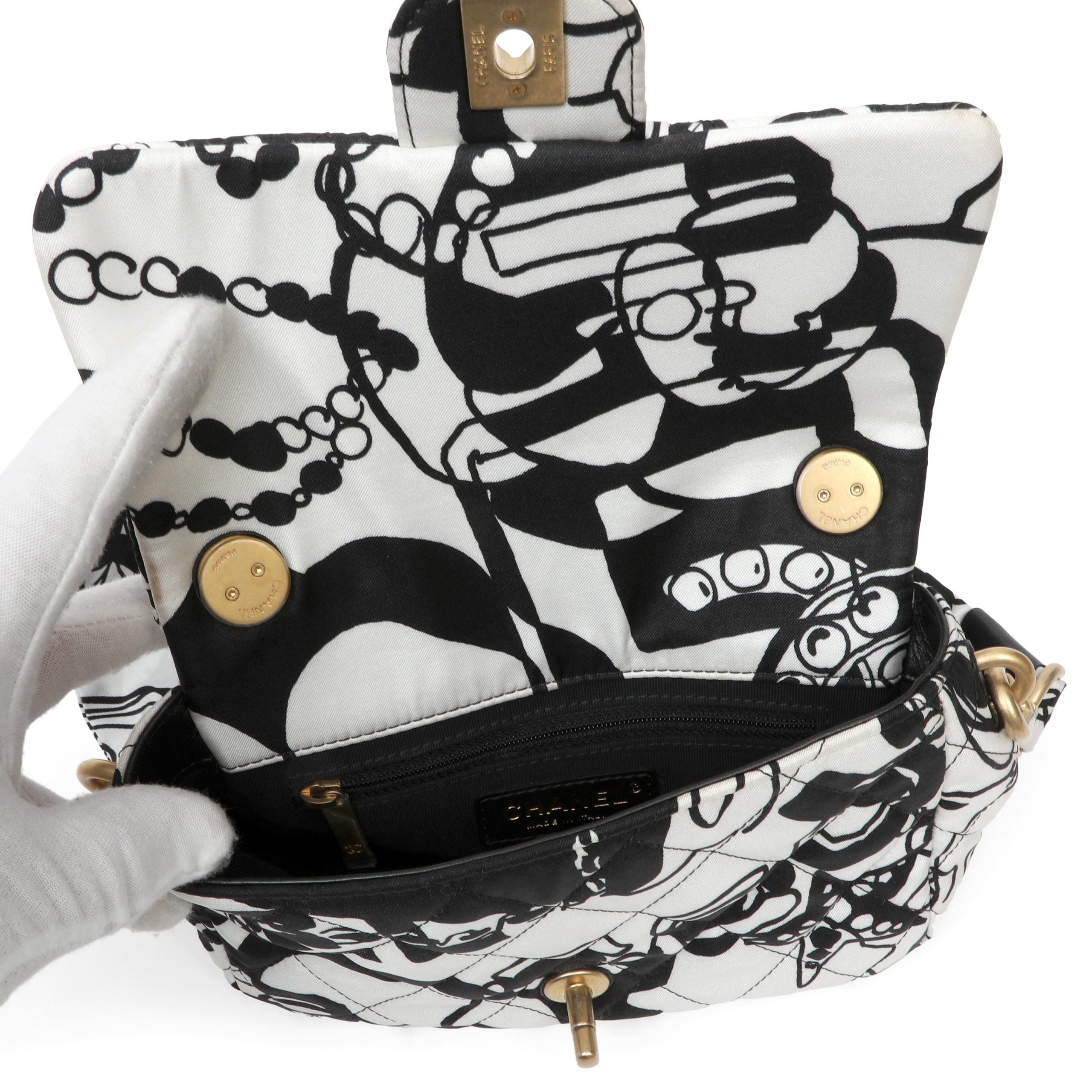 Chanel Classic Single Flap Canvas Printed Deer Coco w/Gold Hardware - 图片 5