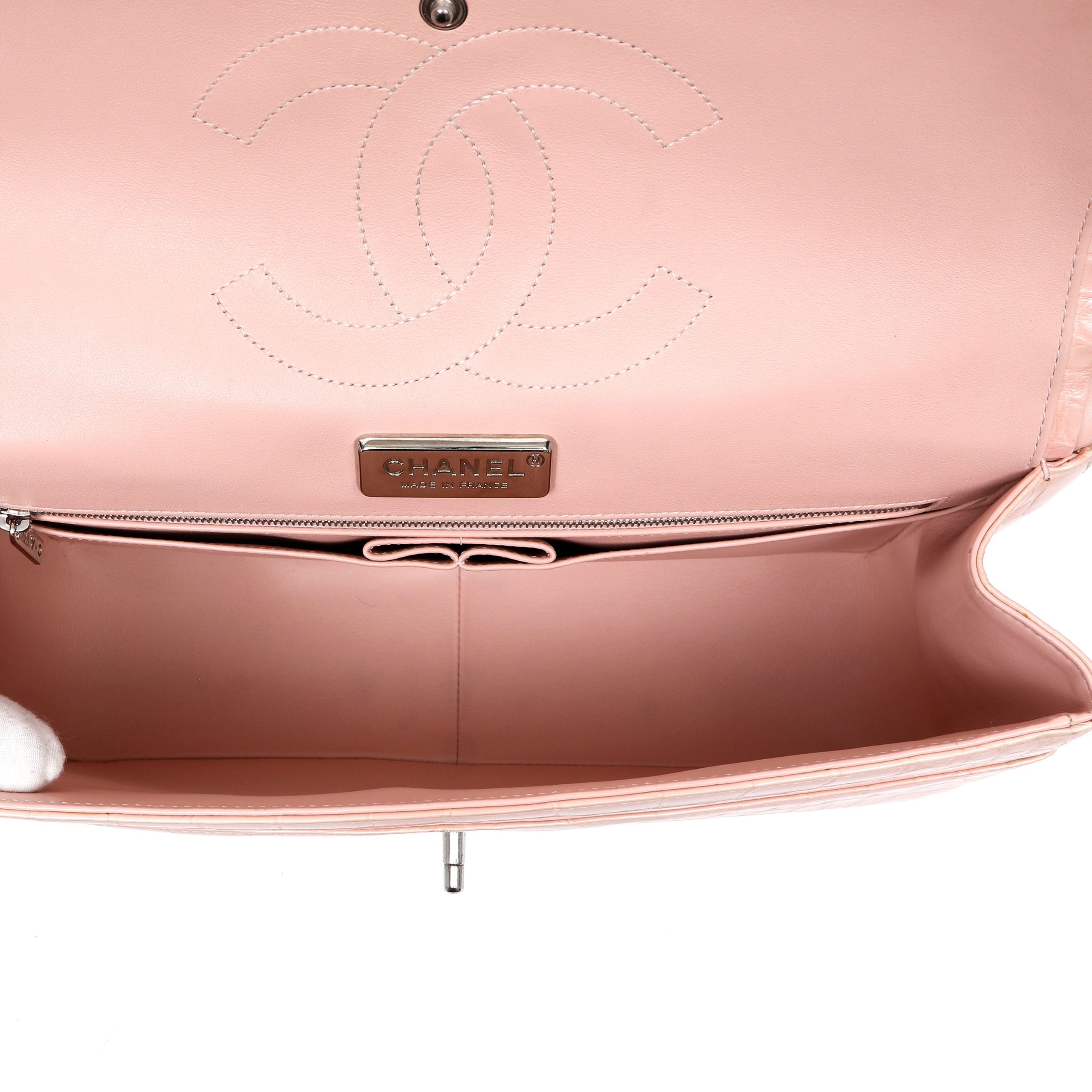 Chanel Classic Jumbo Double Flap Bag Pink Alligator w/Silver Hardware - 图片 4