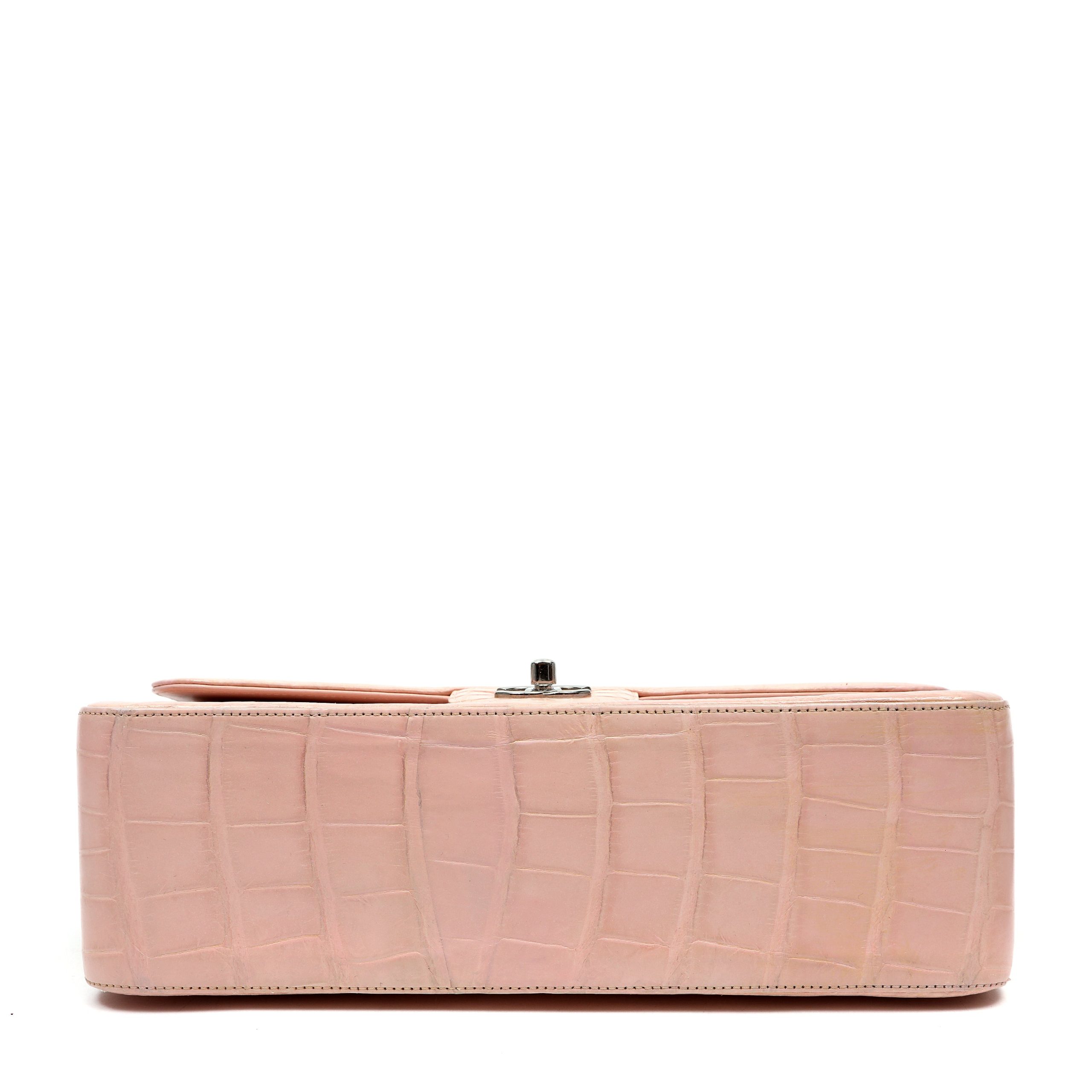 Chanel Classic Jumbo Double Flap Bag Pink Alligator w/Silver Hardware - 图片 7