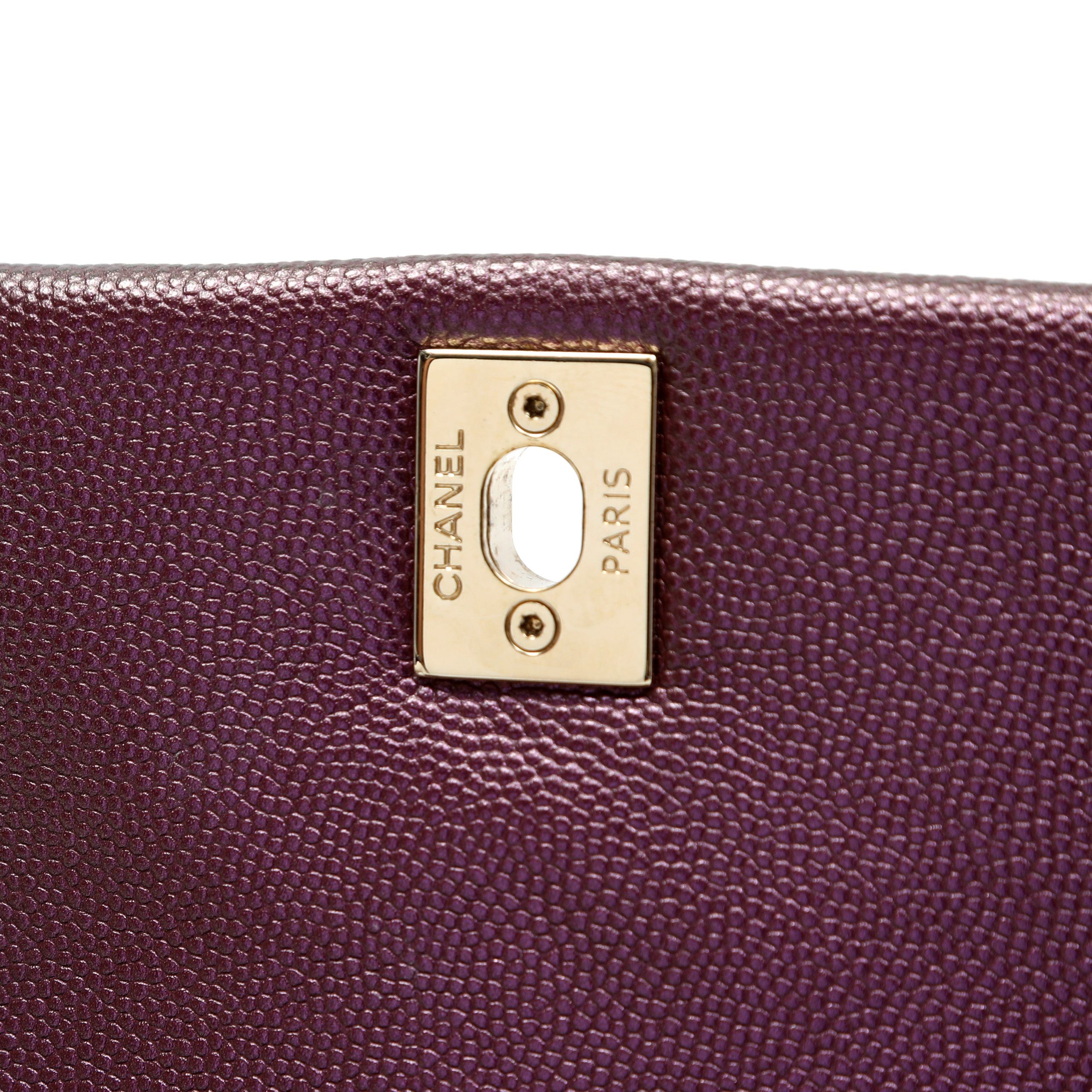 Chanel Mini Coco Handle Bag Burgundy Quilted Caviar Leather w/Gold Hardware - 图片 8