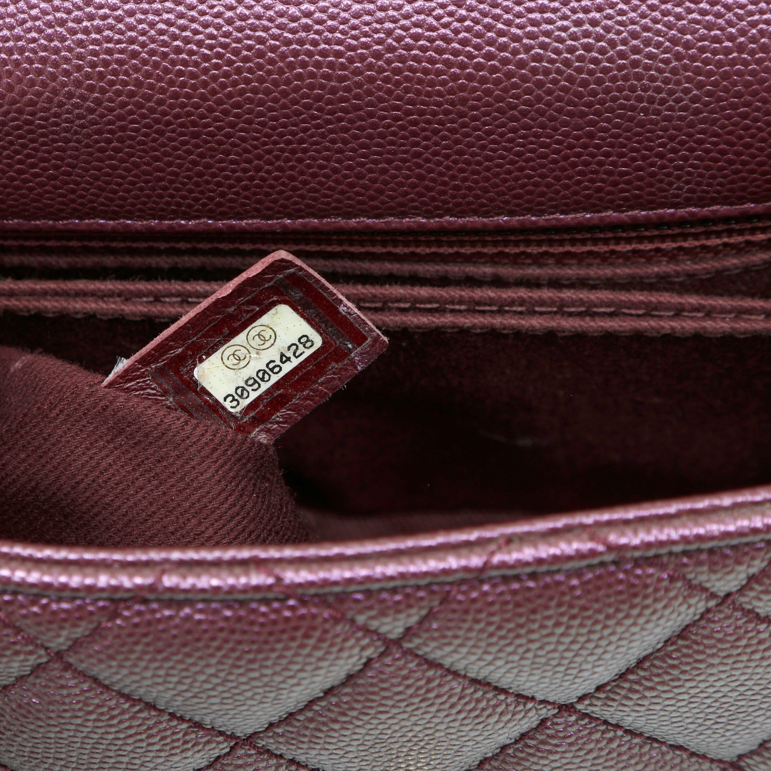 Chanel Mini Coco Handle Bag Burgundy Quilted Caviar Leather w/Gold Hardware - 图片 9
