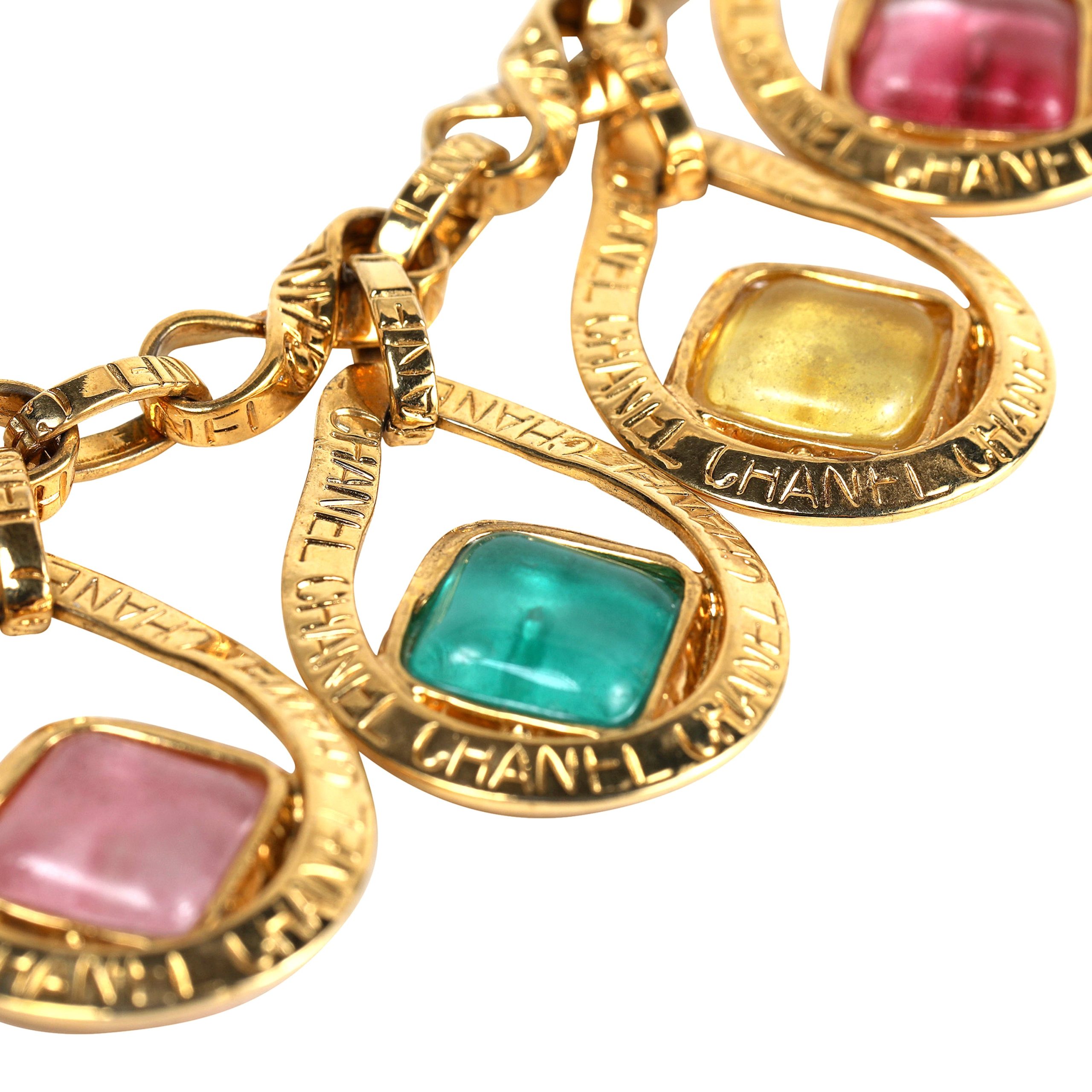 Chanel Vintage Gold Gripoix Necklace and Earrings Set - 图片 3