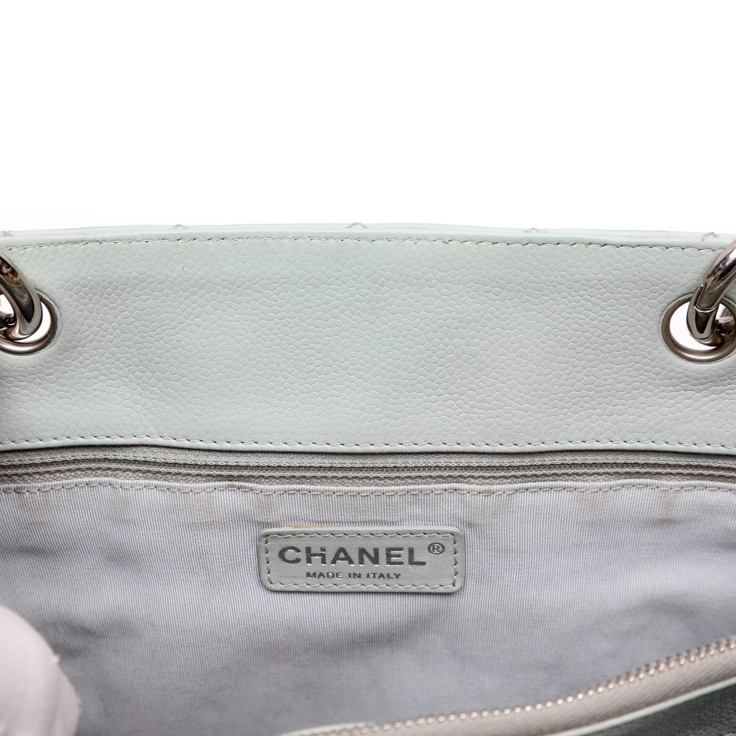 Chanel Grand Shopping Tote Powder Blue Quilted Cowhide w/Silver Hardware - 图片 8