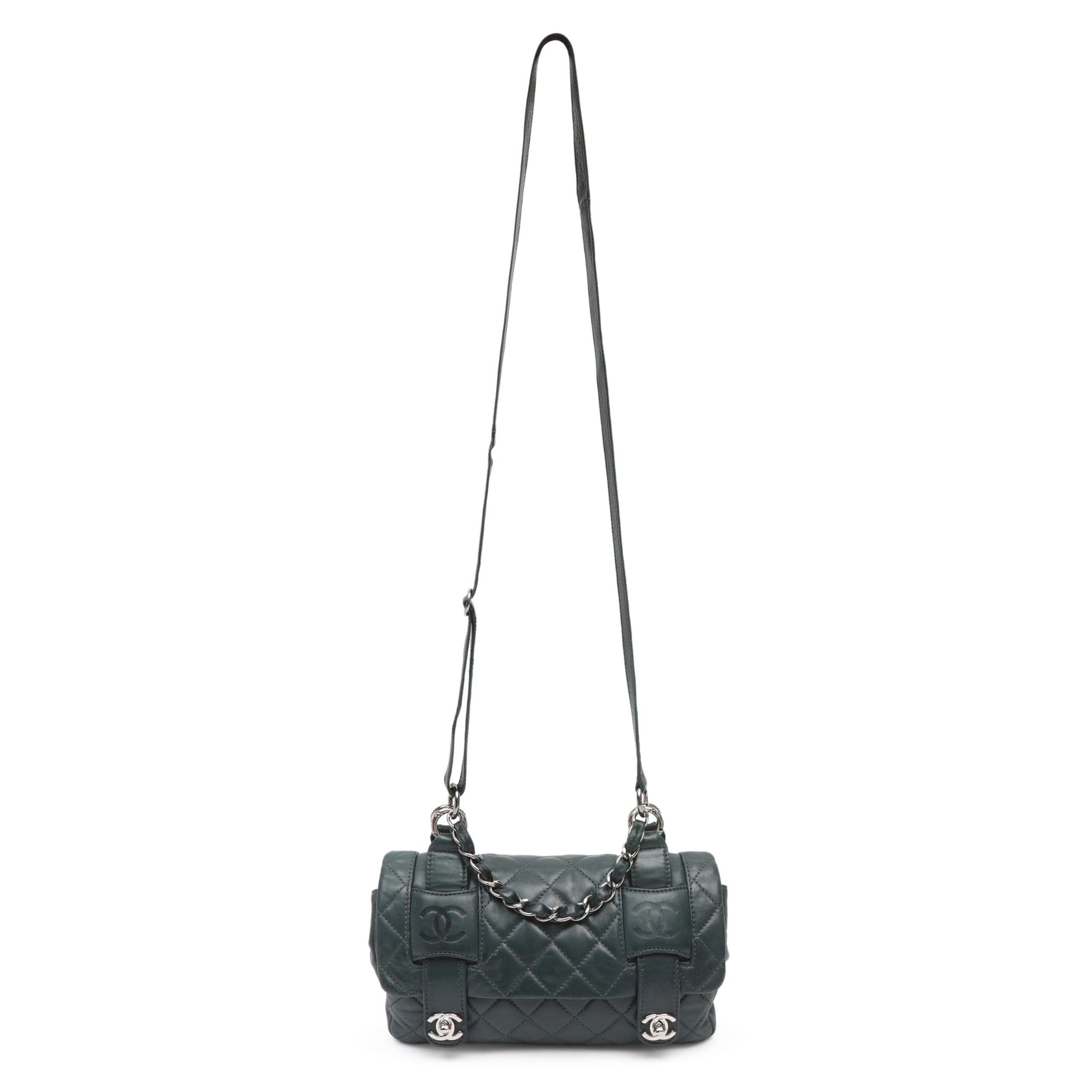Chanel In The Mix Messenger Bag Green Slate Quilted Lambskin w/Silver Hardware - 图片 2