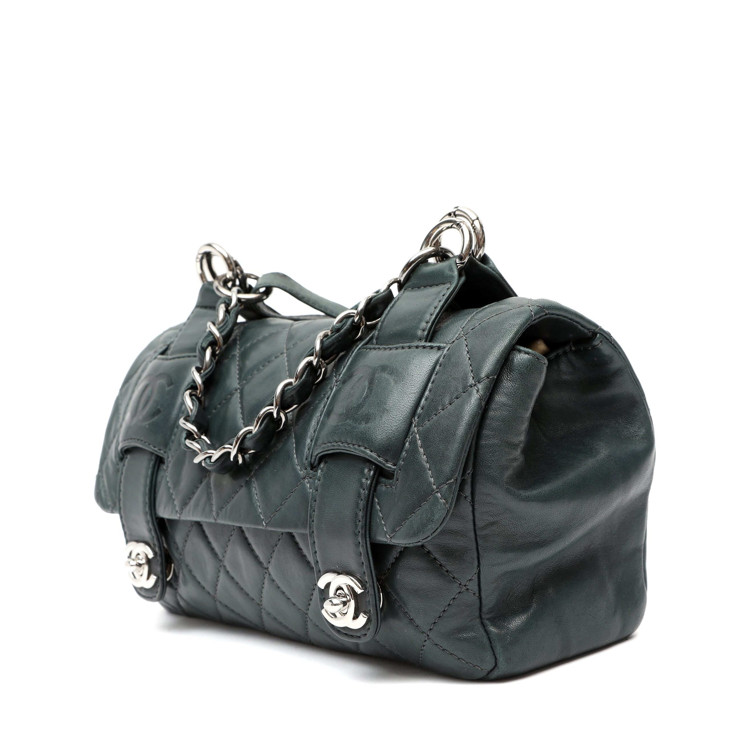 Chanel In The Mix Messenger Bag Green Slate Quilted Lambskin w/Silver Hardware - 图片 3
