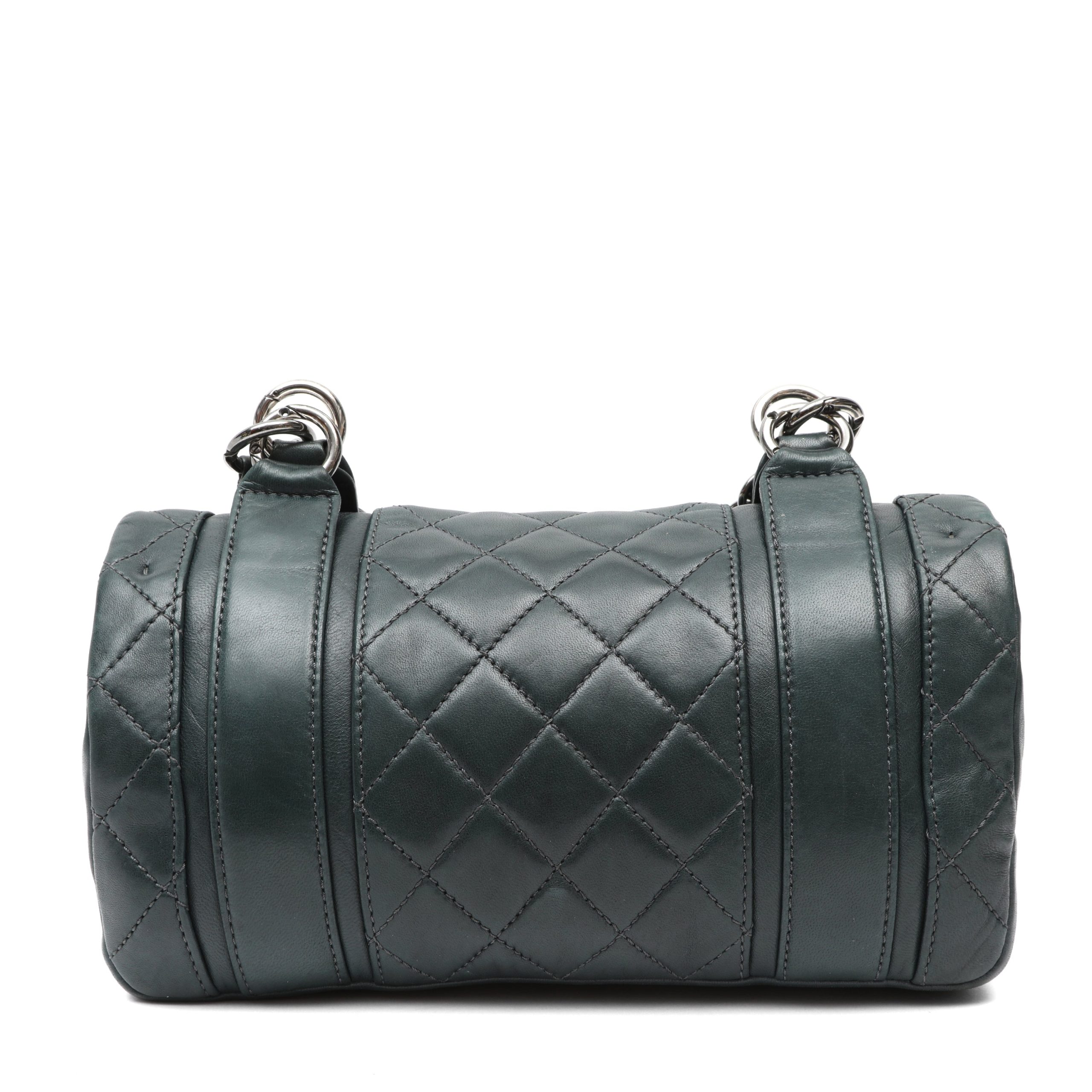 Chanel In The Mix Messenger Bag Green Slate Quilted Lambskin w/Silver Hardware - 图片 4