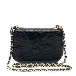 Chanel Mini Flap Bag Lizard W/Gold Hardware
