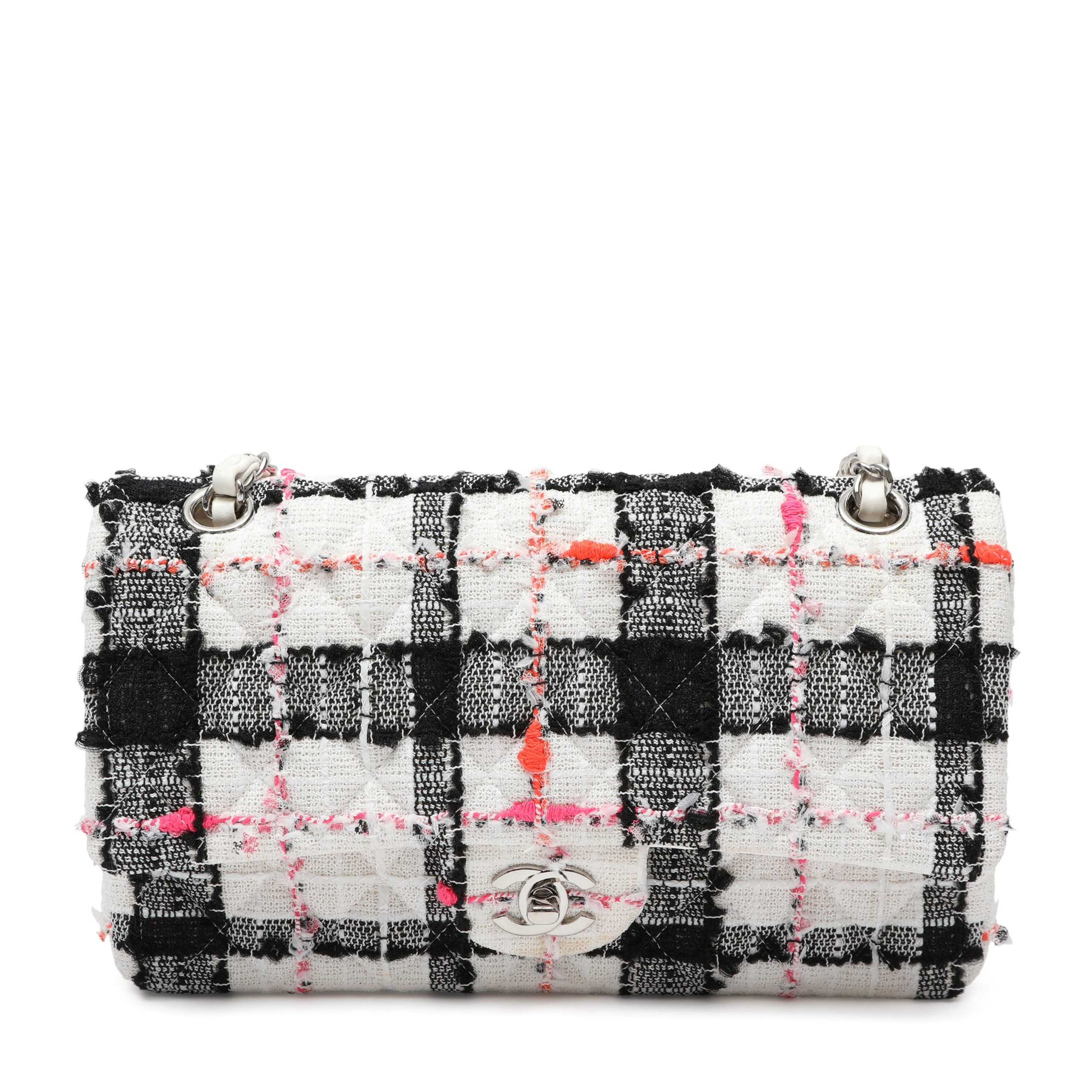 Chanel Mini Rectangular Classic Single Flap Tweed Neon Accents w/Silver Hardware - 图片 12