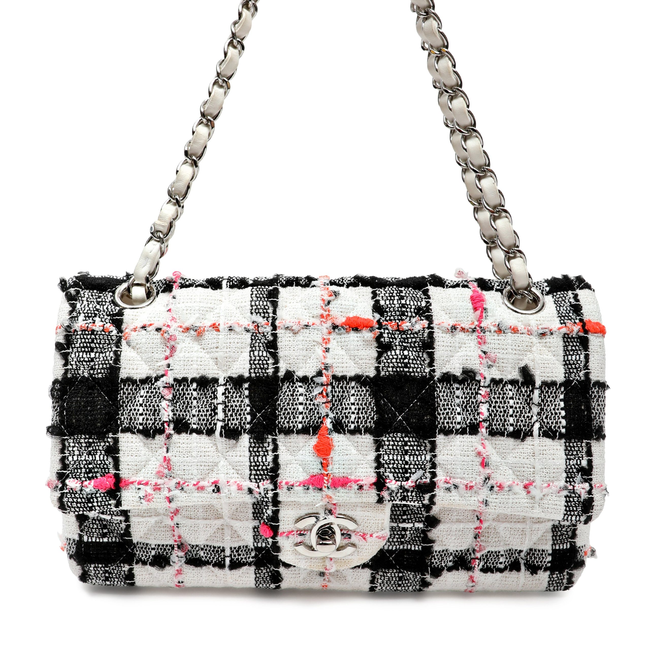 Chanel Mini Rectangular Classic Single Flap Tweed Neon Accents w/Silver Hardware - 图片 2