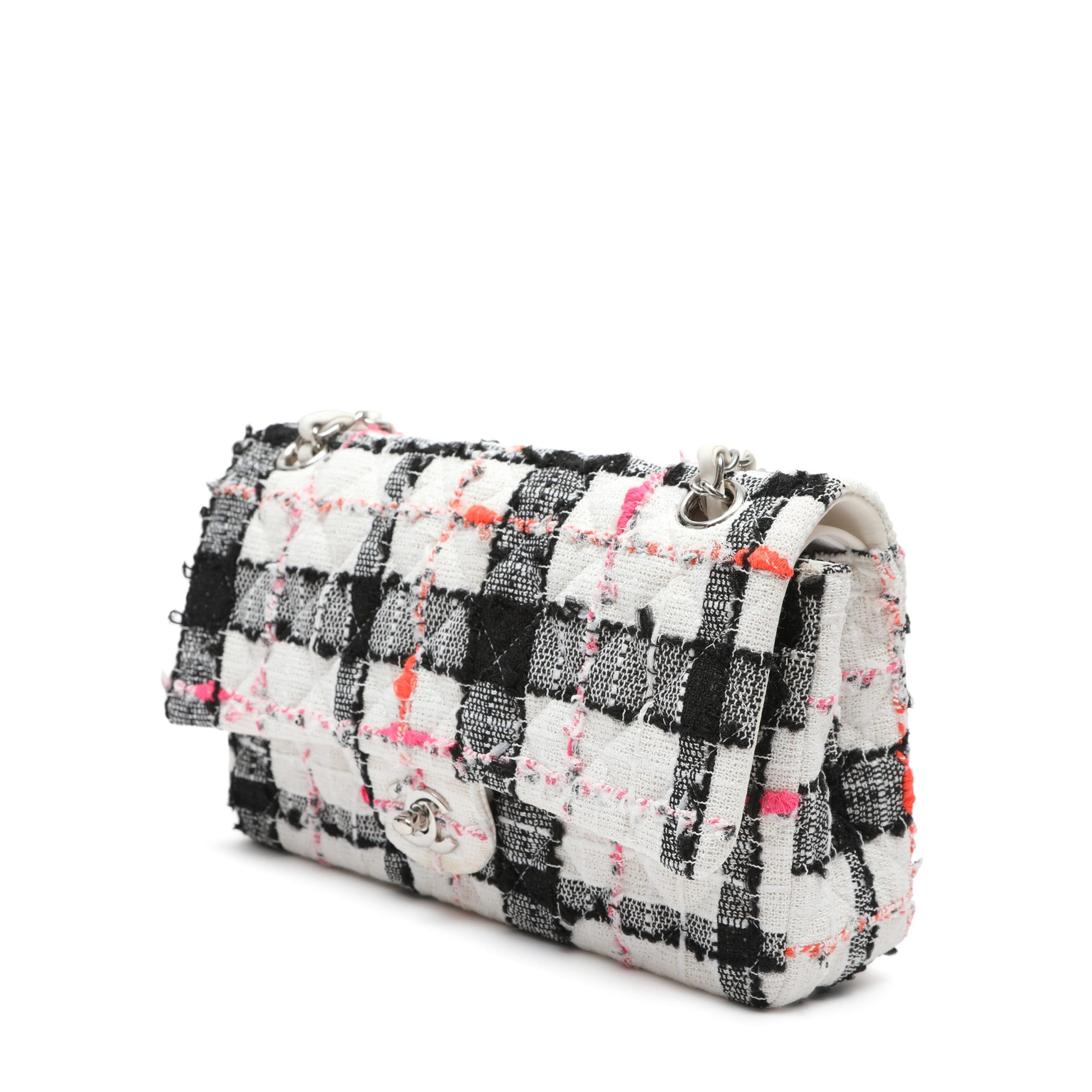 Chanel Mini Rectangular Classic Single Flap Tweed Neon Accents w/Silver Hardware - 图片 4