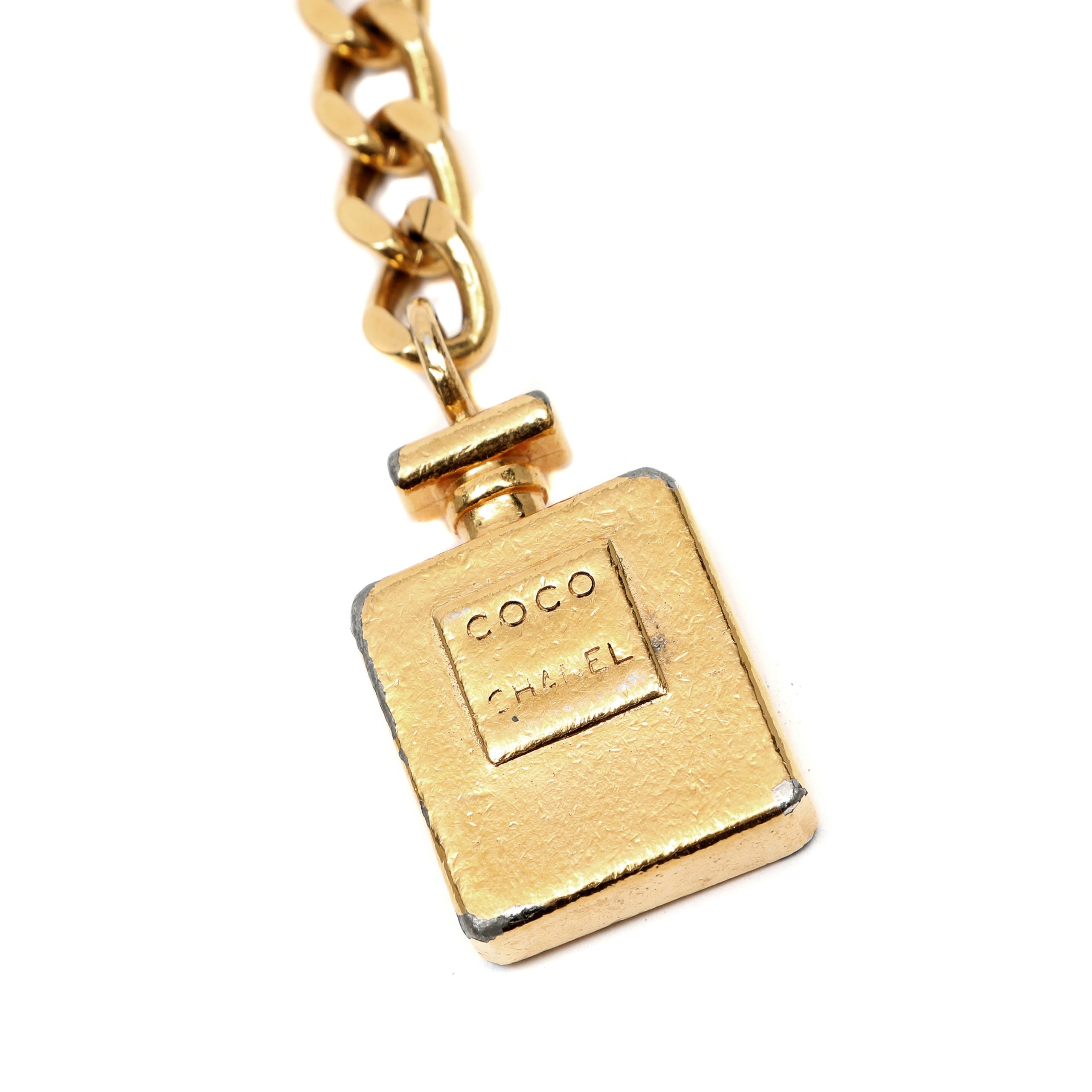 Chanel Vintage Gold Double Chain Link Belt with Perfume Charm - 图片 6