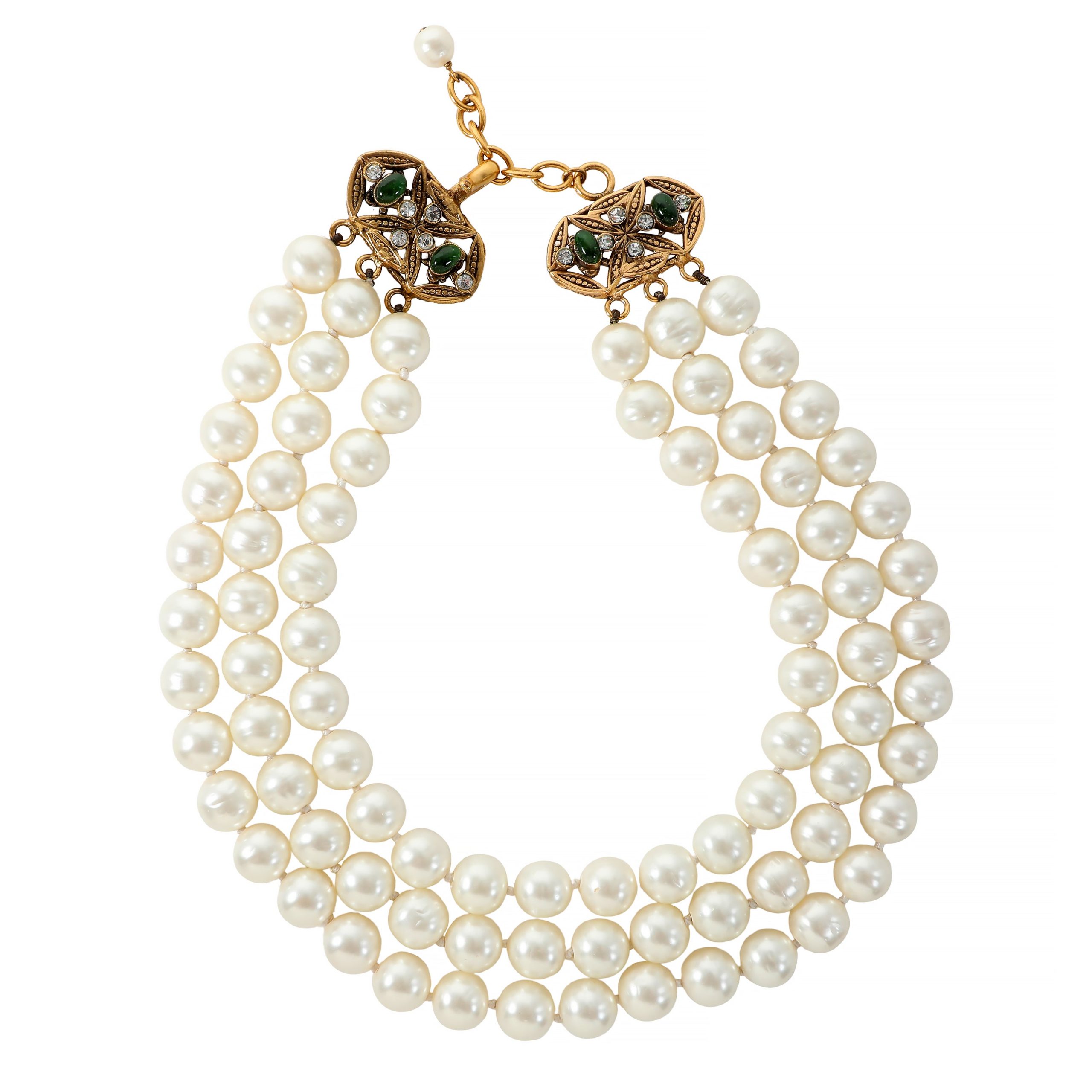 Chanel Vintage Multi Strand Pearl Choker w/Gropox Clasp