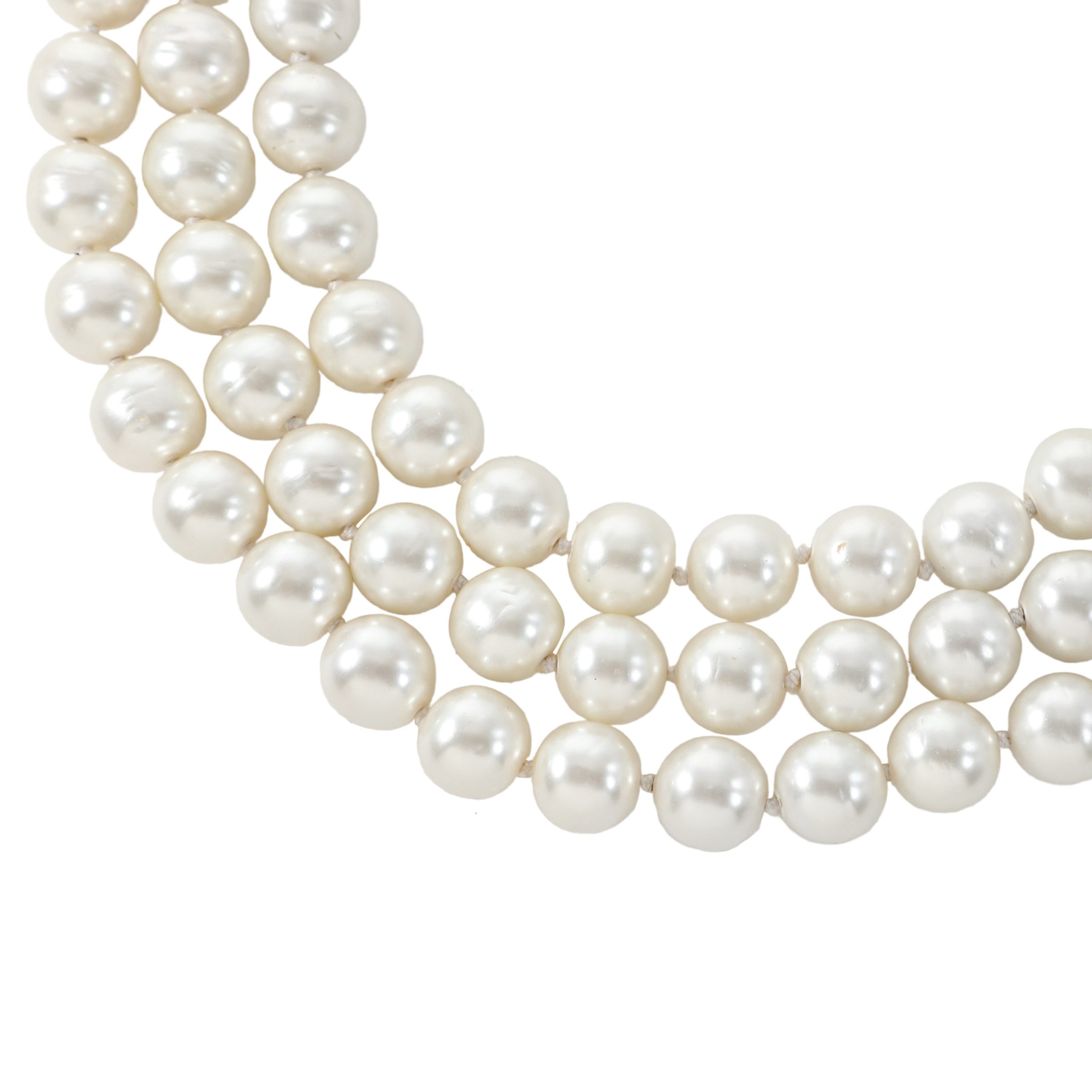 Chanel Vintage Multi Strand Pearl Choker w/Gropox Clasp - 图片 2